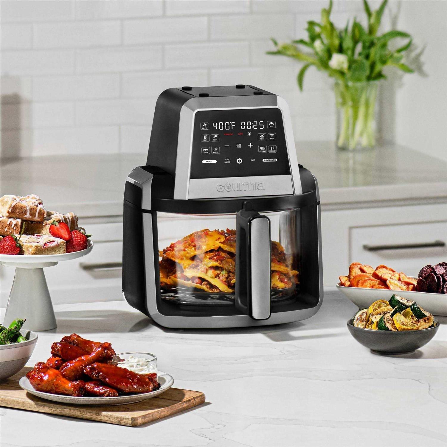 Gourmia 7-Qt. Fry ‘N Fold Digital Air Fryer with 12 Presets & Guided Cooking Black - Image 2