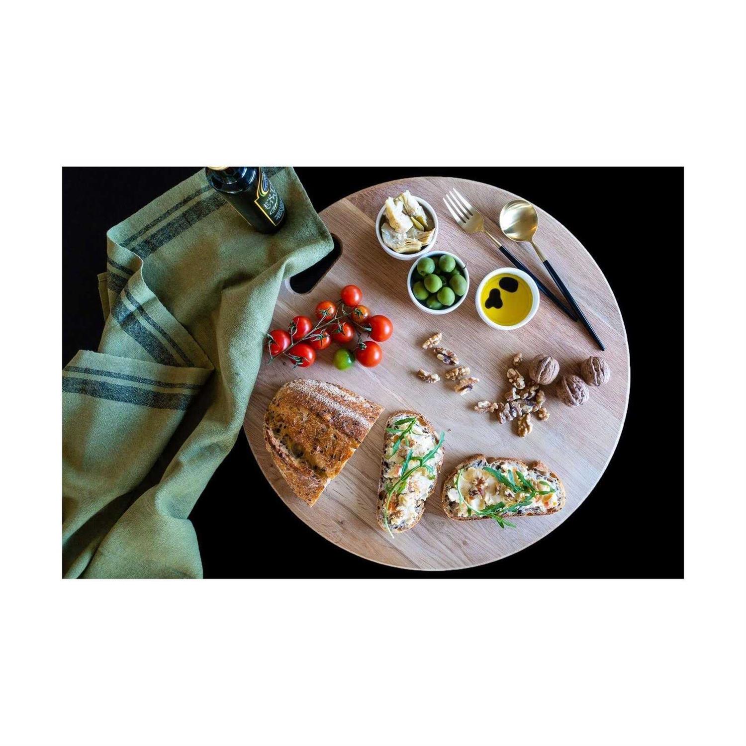 LUX American Oak Wood Diameter 19 inches Oversized Charcuterie Board - Image 4