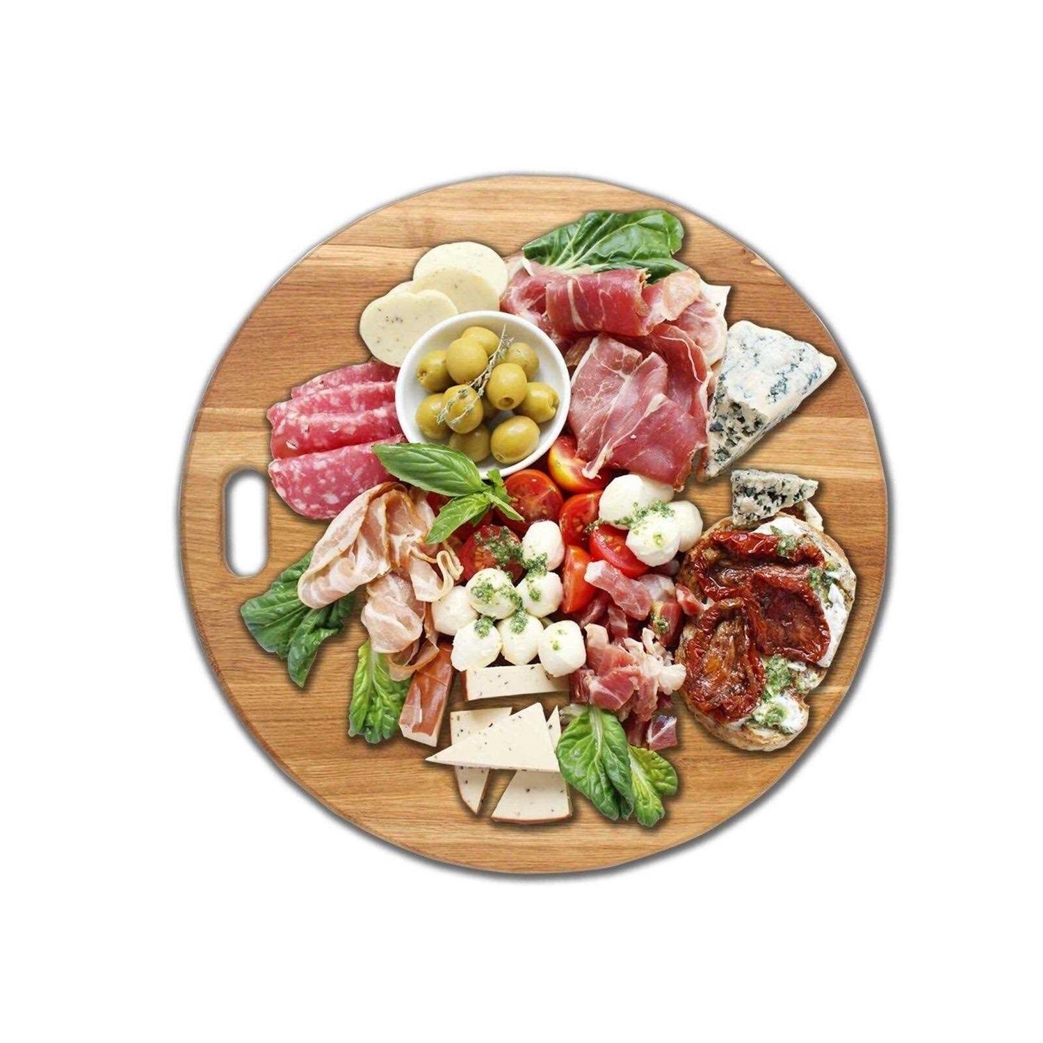 LUX American Oak Wood Diameter 19 inches Oversized Charcuterie Board - Image 5