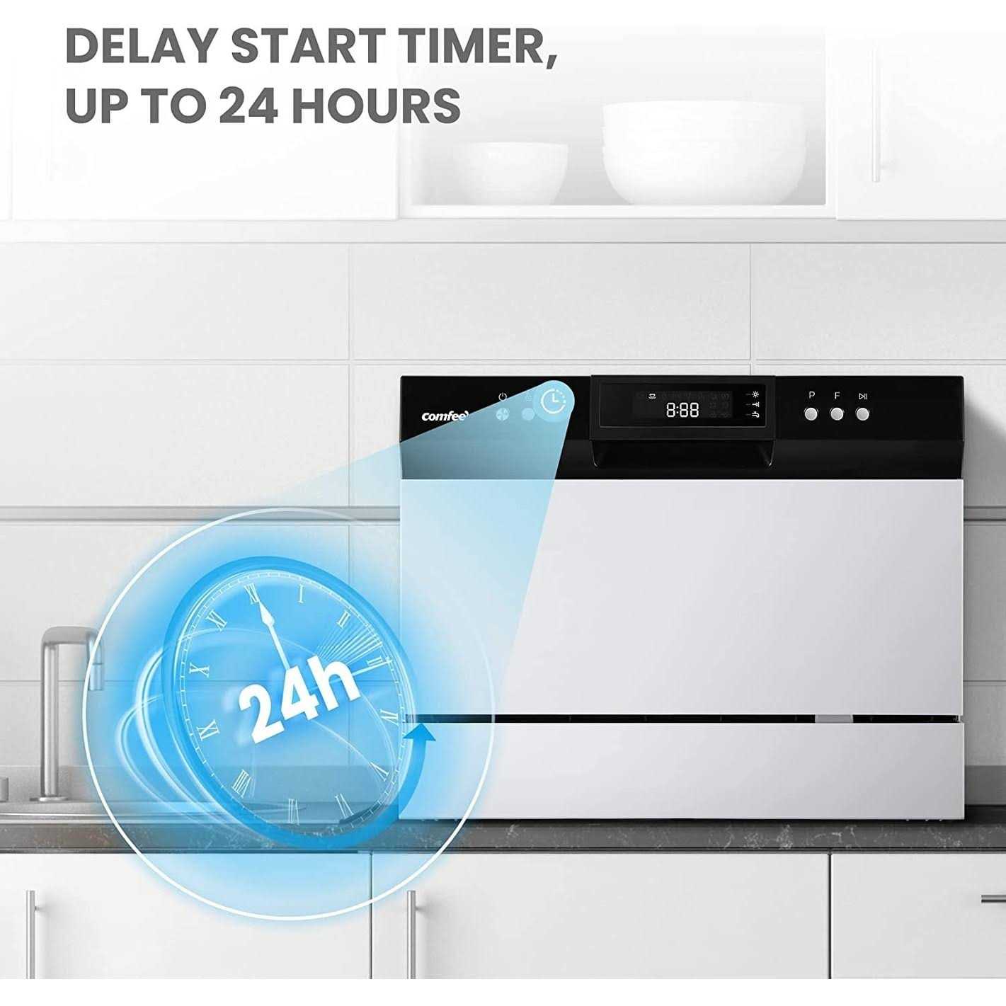 COMFEE' Countertop Dishwasher Energy Star Portable Dishwasher 6 Place Settings - Image 4