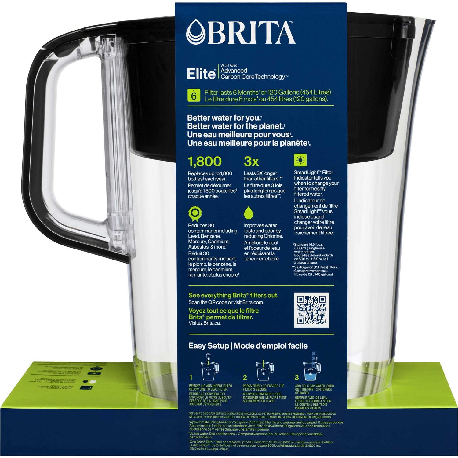 Brita Large 10 Cup Tahoe Water Filter Pitcher with 1 Brita Elite Filter - Image 4