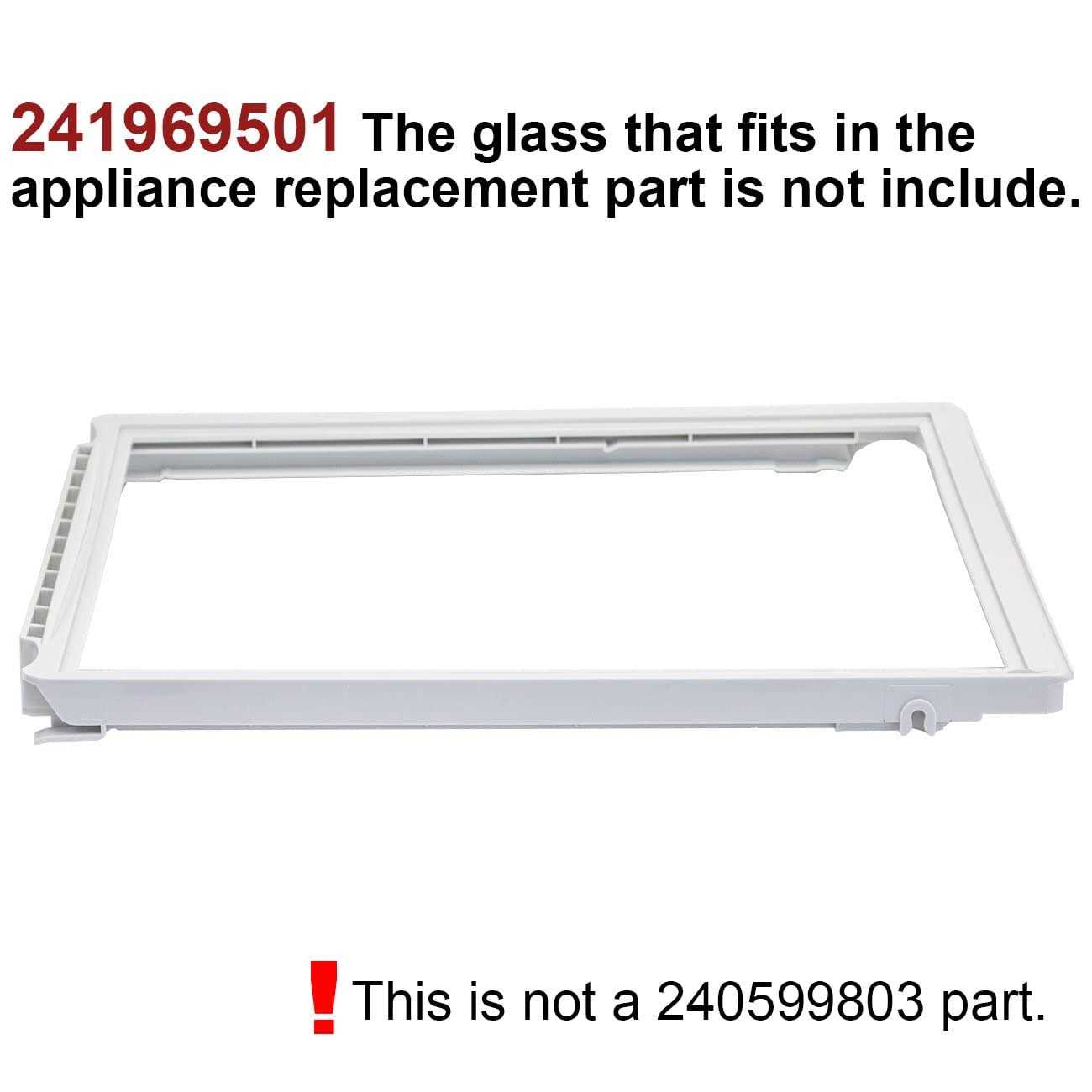 folosem 241969501 Refrigerator Shelf Frame Crisper Pan Cover For Frigidaire Refrigerator,Delicatessen Drawer Cover - Image 3