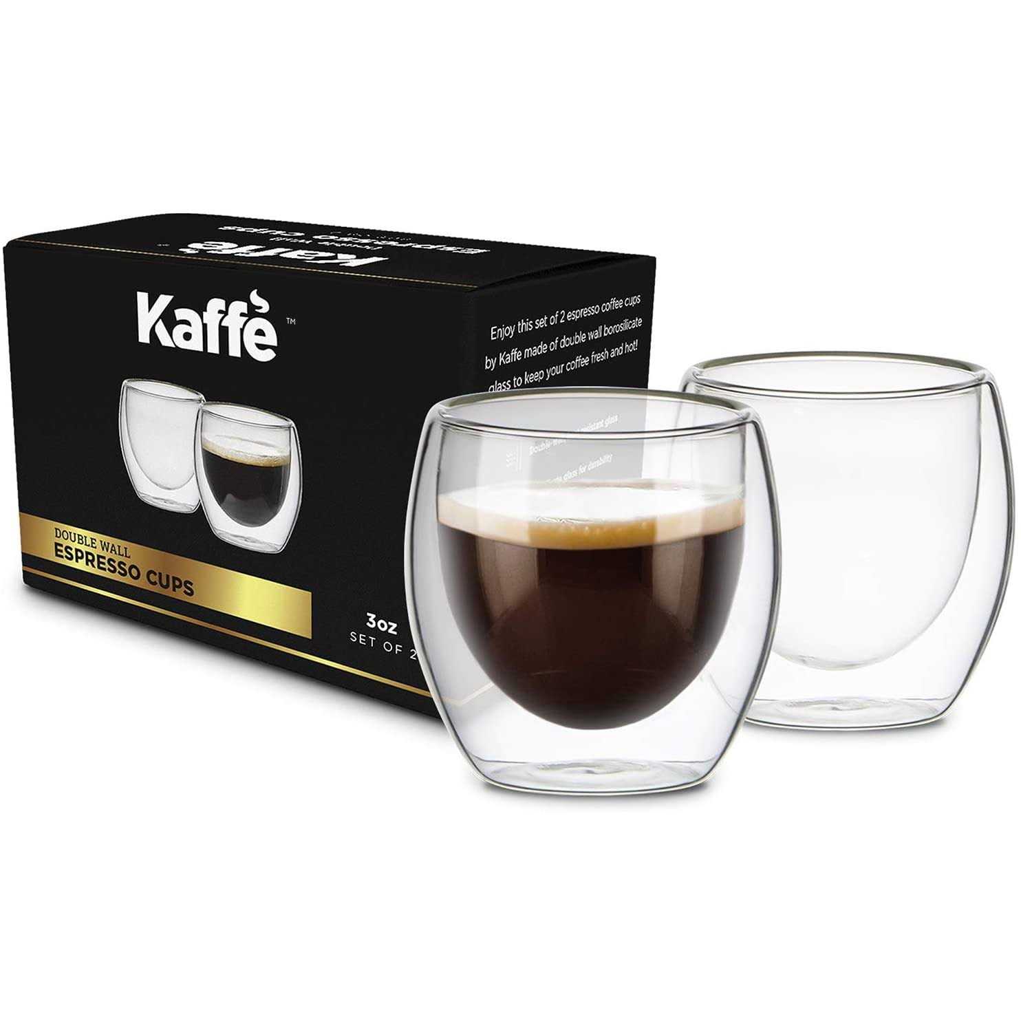 Kaffe Set of 16oz Double-Wall Glass Coffee Mugs ,16 oz - Image 5