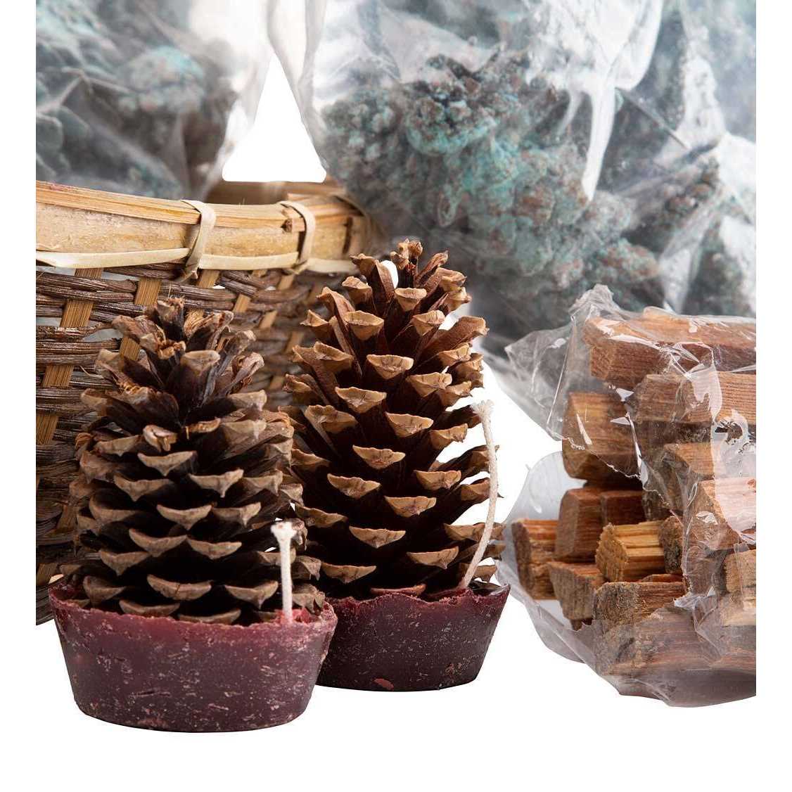 Plow & Hearth Fire Starter Gift Basket with Fatwood, Color Cones and Wax Cones - Image 4