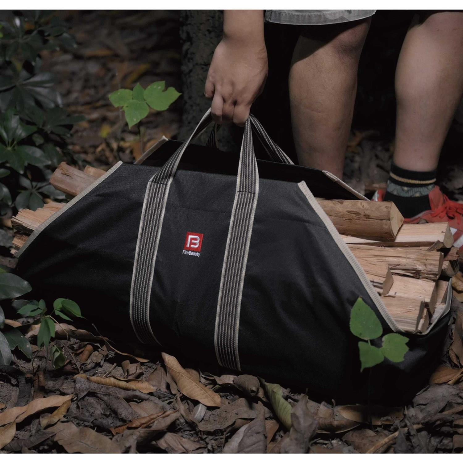 Fire Beauty Large Canvas Log Tote Bag Firewood Log Carrier - Image 4