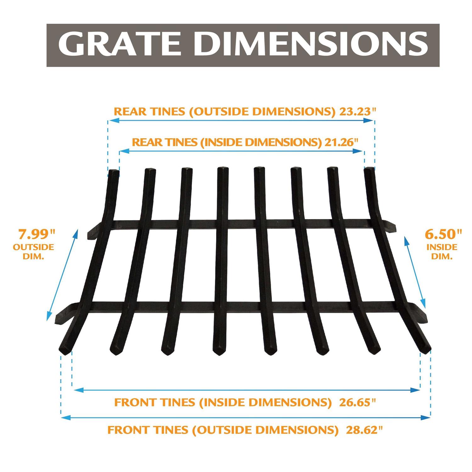 Pleasant Hearth 3/4 in. Steel Fireplace Grate - Image 3
