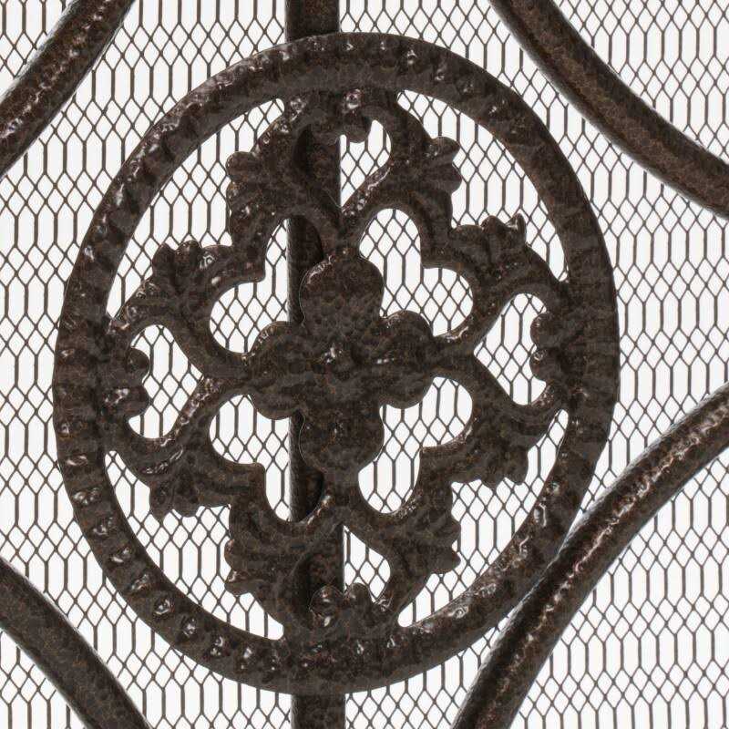 Noble House Wilmington Traditional Iron Metal Fireplace Screen - Image 4