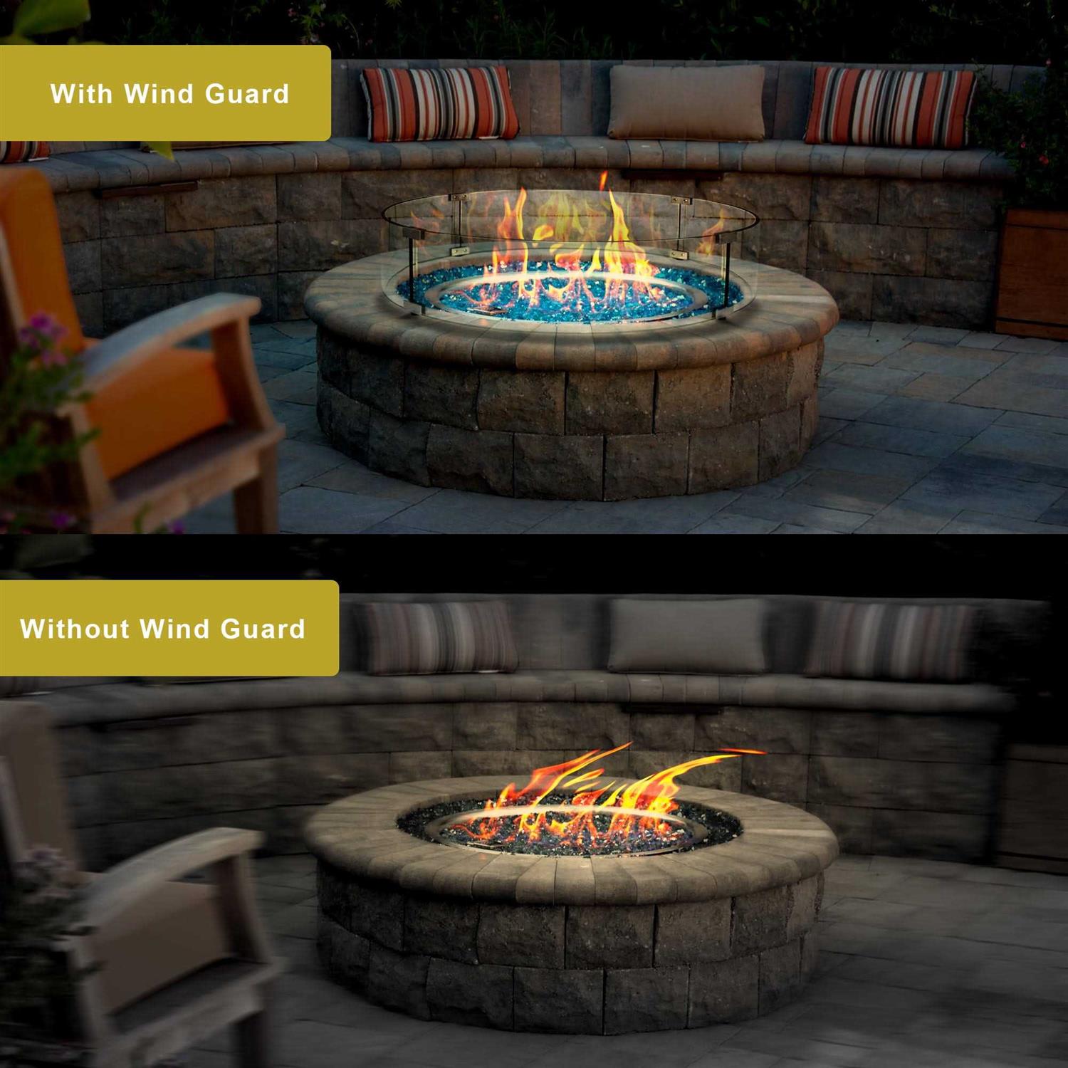 Holy Fire 6 Fire Pit Glass Wind Guard Clear Tempered Glass Flame Protective Pane Wind Resistant - Image 4