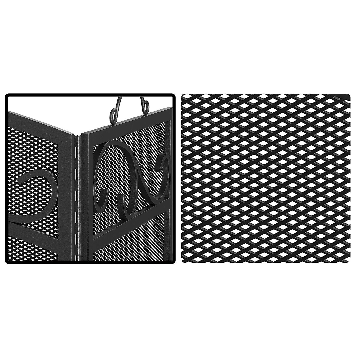 Fire Beauty Fireplace Screen 3 Panel with Handles Wrought Iron 51' x31 Spark Guard Cover - Image 5