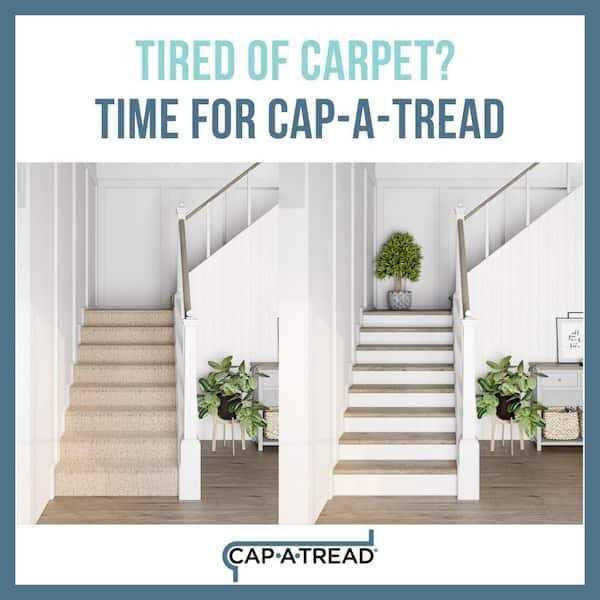 Cap A Tread Oak 47 12-1/8 1-11/16 Vinyl Overlay to Cover Stairs 1 in. Thick - Image 4