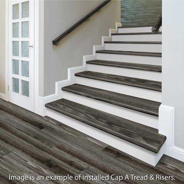 Cap A Tread Oak 47 12-1/8 1-11/16 Vinyl Overlay to Cover Stairs 1 in. Thick - Image 5