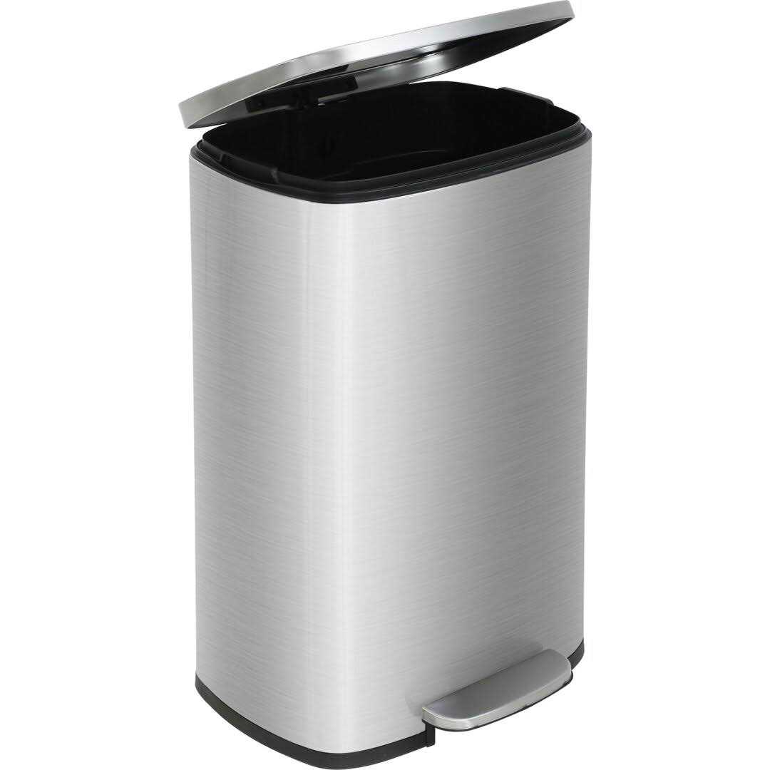 FDW Kitchen Trash Can with Lid for Office Bedroom Bathroom Step Trash Bin Fingerprint-Proof Garbage Bin Brushed Stainless Steel 13 Gallon / 50 Liter - Image 3