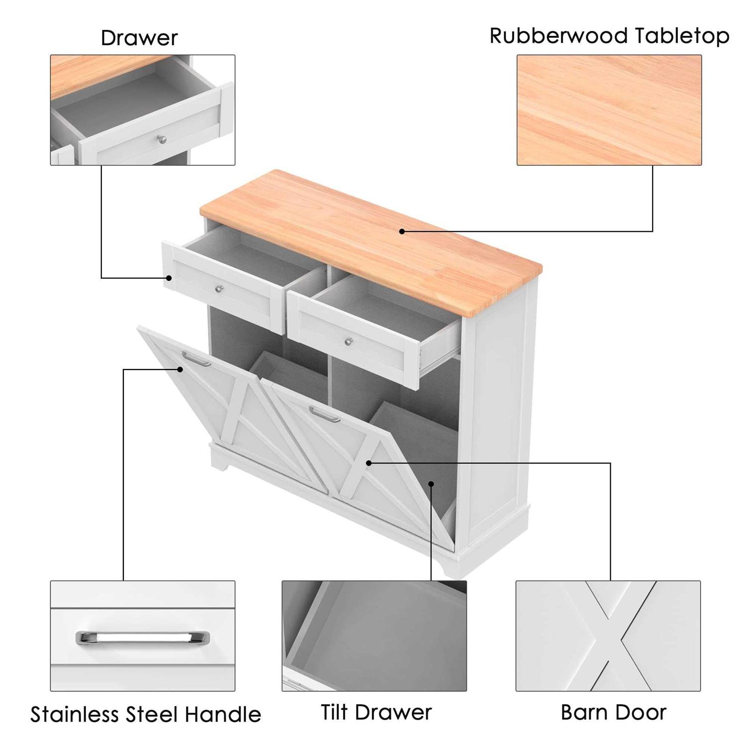 Double Tilt Out 10 Gallon Cabinet Trash Can Tolead - Image 3