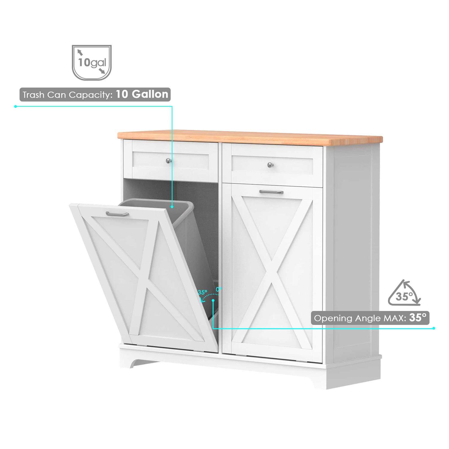 Double Tilt Out 10 Gallon Cabinet Trash Can Tolead - Image 5