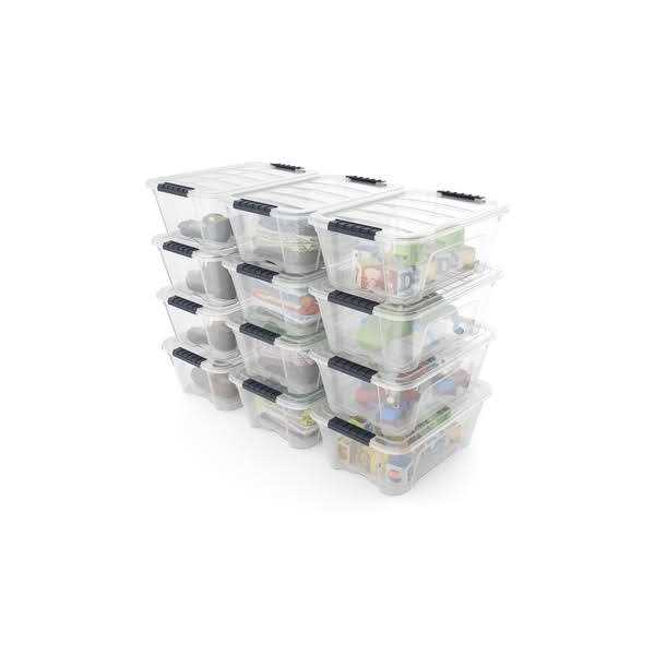 Costway 12 Pack Latch Stack Storage Box Tubs Bins Latches Handles - Image 4
