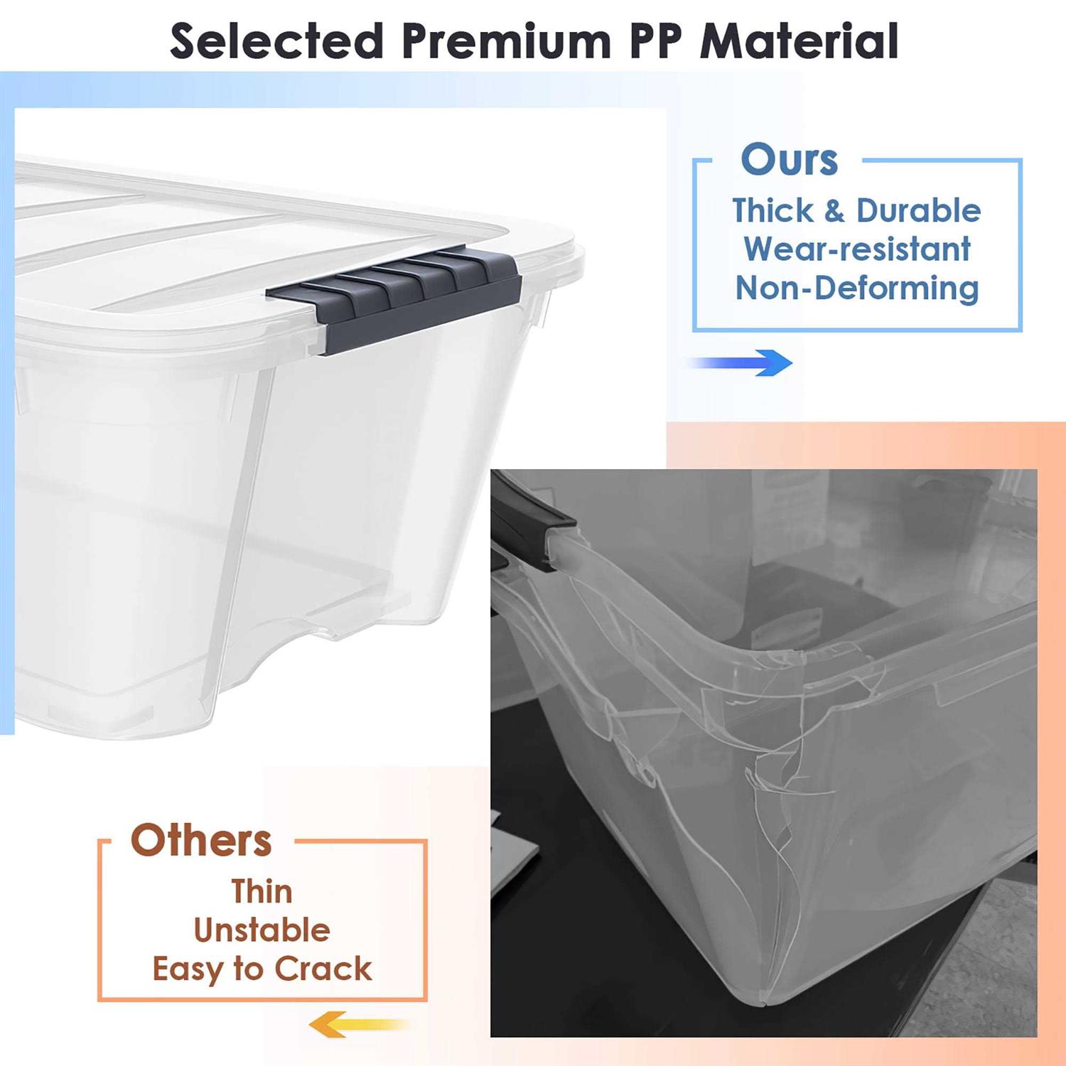 Costway 12 Pack Latch Stack Storage Box Tubs Bins Latches Handles - Image 5