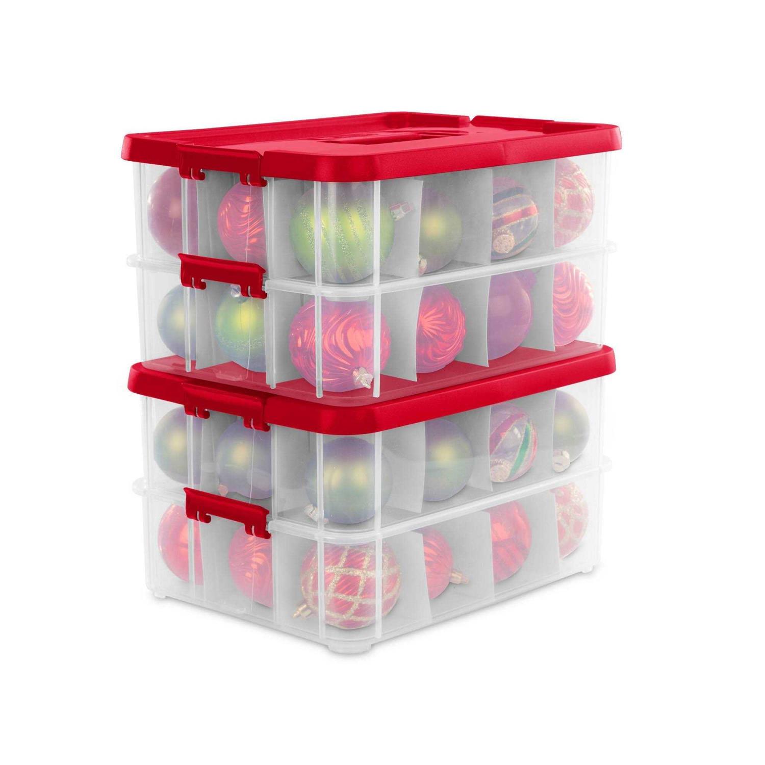 Sterilite 2-Layer Red Ornament Storage Box - Image 4