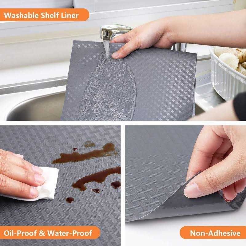 StaHom Shelf Liners for Kitchen Cabinets Refrigerator Liners Waterproof Oil-proof Kitchen Cupboard Liner Drawer Mats Eva Material Non Adhesive - Image 4