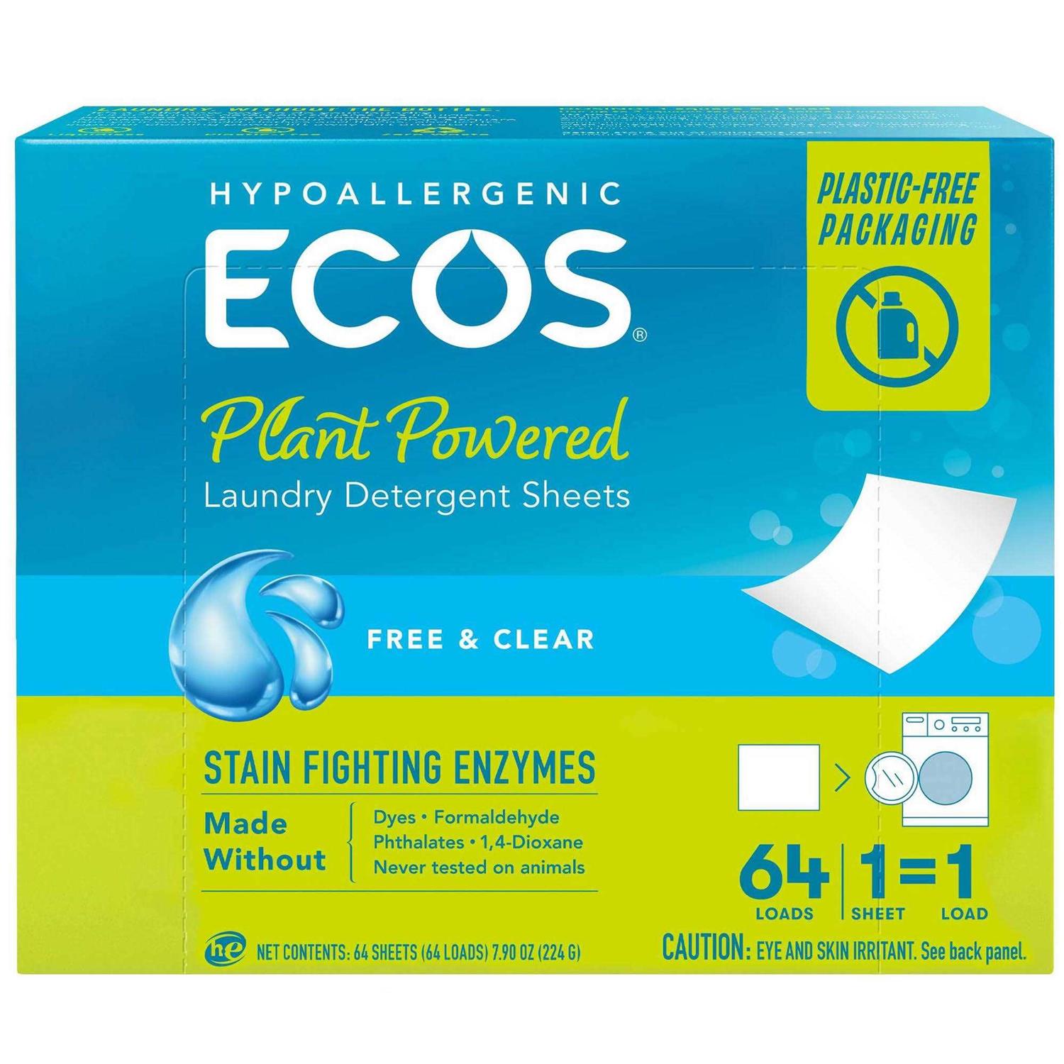 Ecos Free & Clear Plant Powered Laundry Detergent Sheets - Image 4