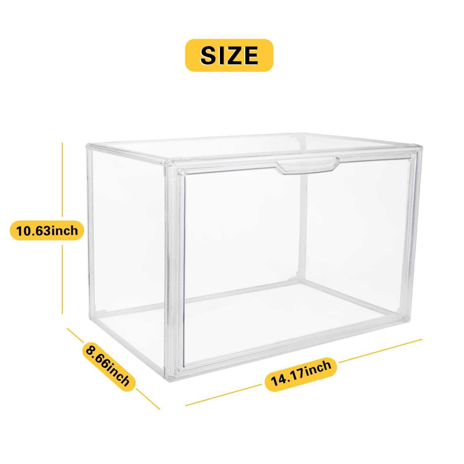 Clear Stackable Plastic Storage Bins With Magnetic Attraction Lid - Image 4