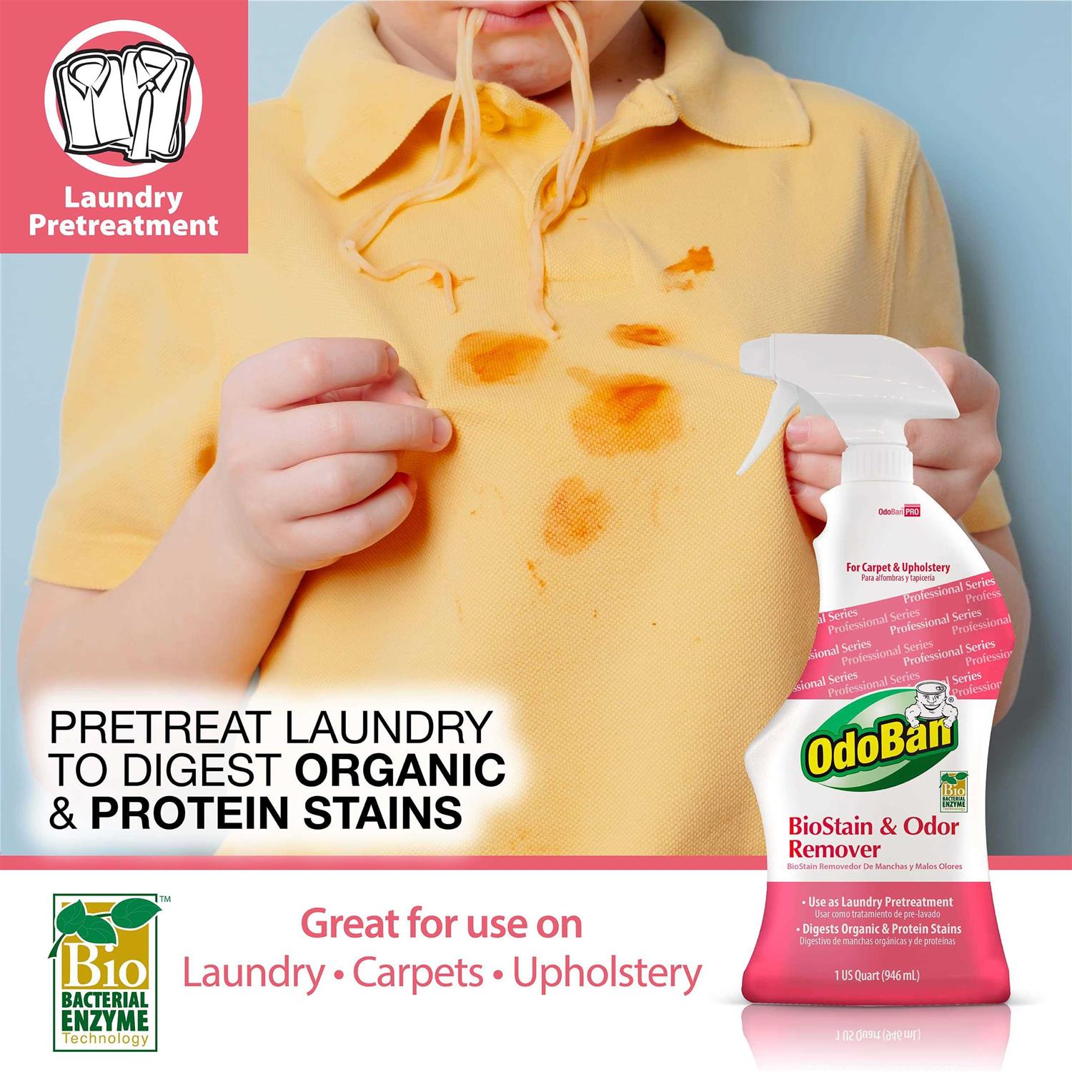 Odoban Professional Cleaning Ready-to-Use Biostain and Odor Remover - Image 2