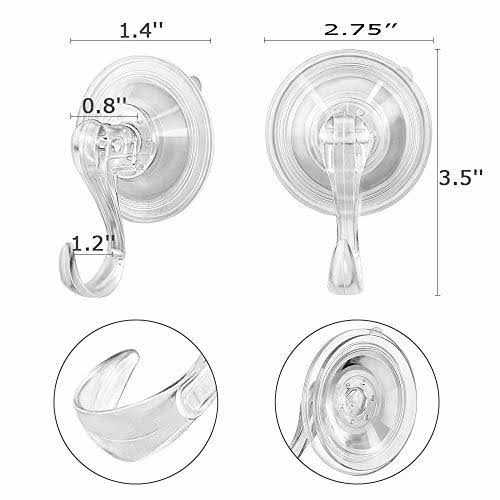 VIS'V Wreath Hanger Large Clear Heavy Duty Suction Cup Wreath Hooks with Wipes 22 LB Removable Strong Window Glass Door Suction Cup Wreath Holder - Image 5