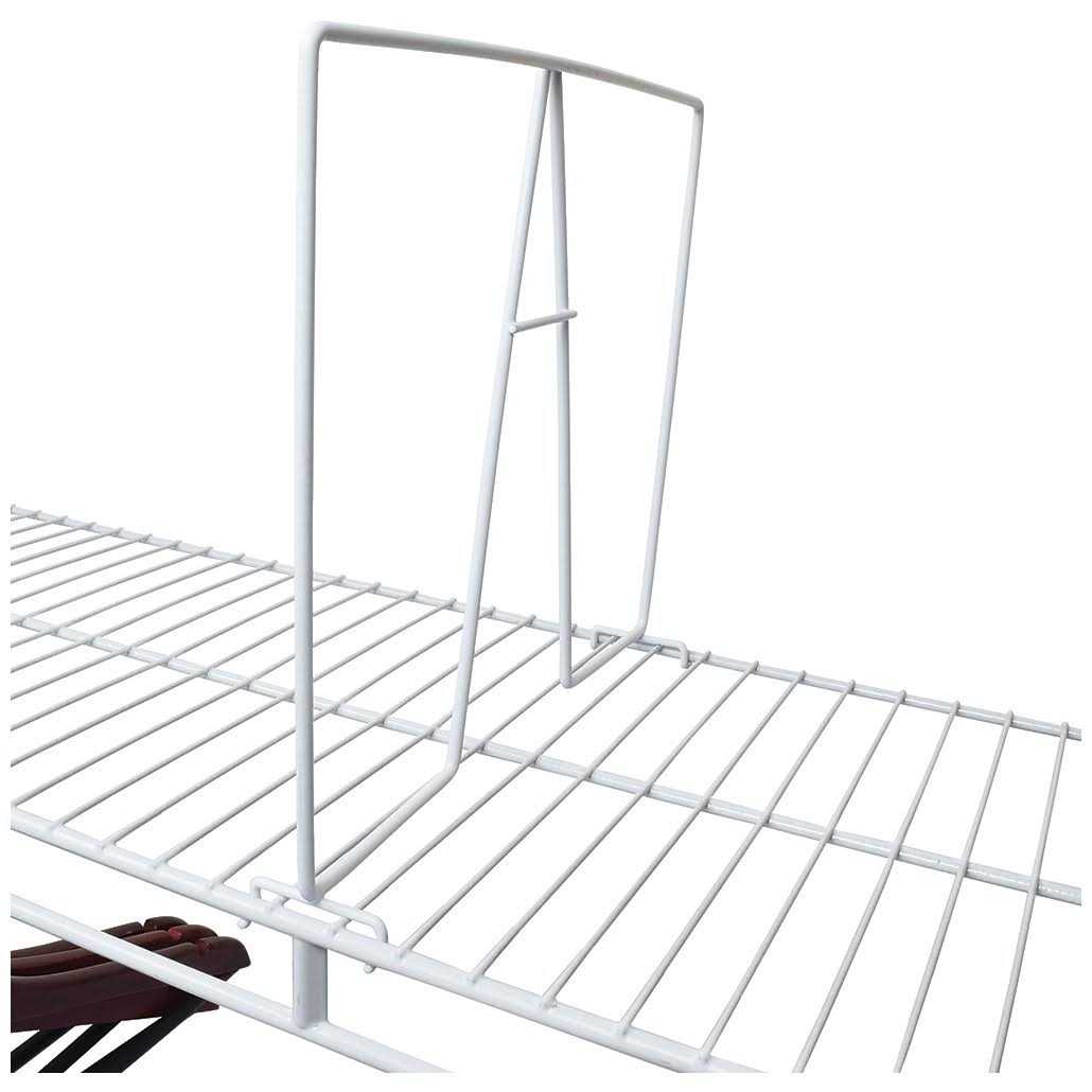 Evelots Wire Shelf Dividers-8 Pack-Closet Storage & Organization for Office/Pantry/Garage-Shelf Separator-Easy Clip-No Tool-Plastic Coated Steel - Image 4