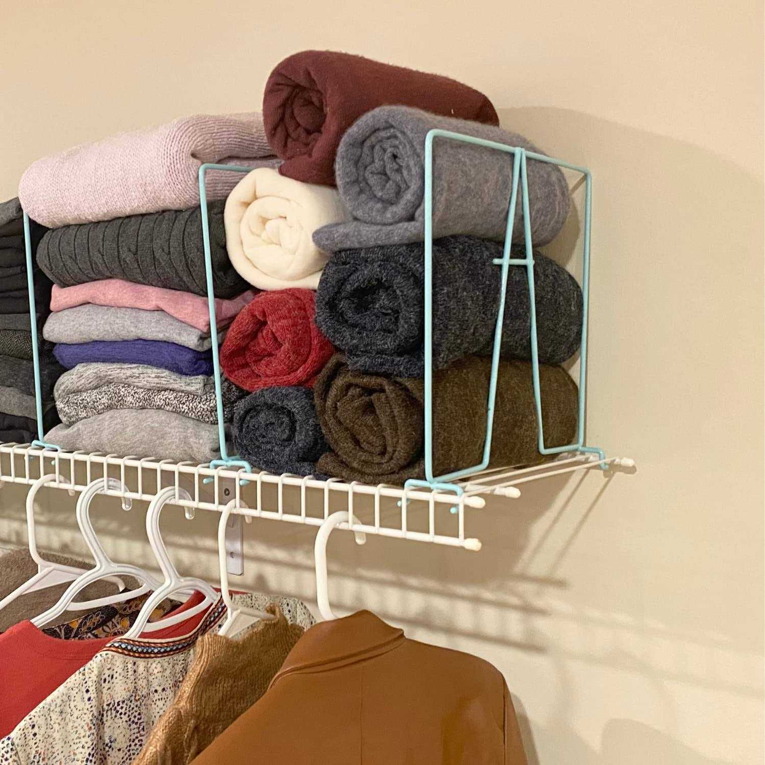 Evelots Wire Shelf Dividers-8 Pack-Closet Storage & Organization for Office/Pantry/Garage-Shelf Separator-Easy Clip-No Tool-Plastic Coated Steel - Image 3