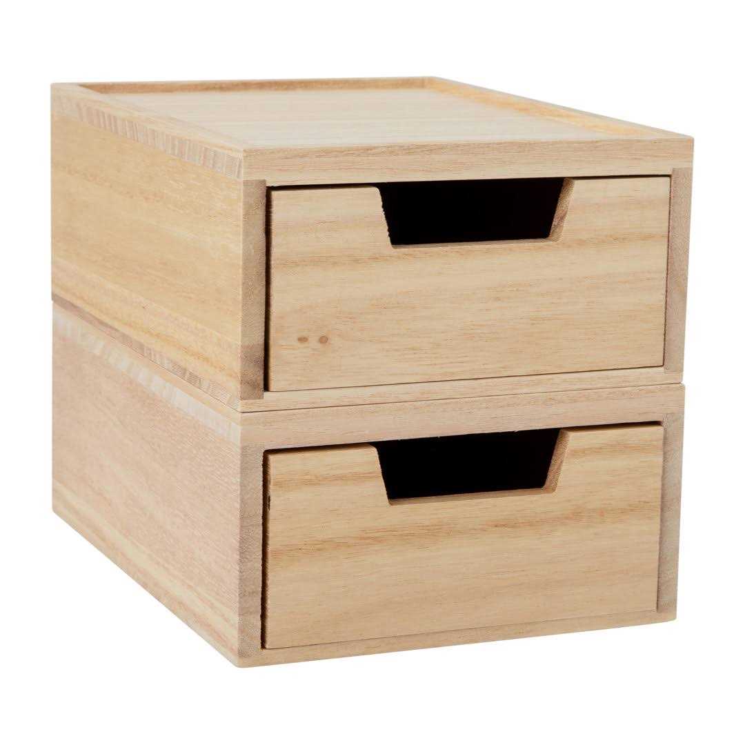 Martha Stewart Weston Stackable Wooden Storage Boxes With Pullout Drawers