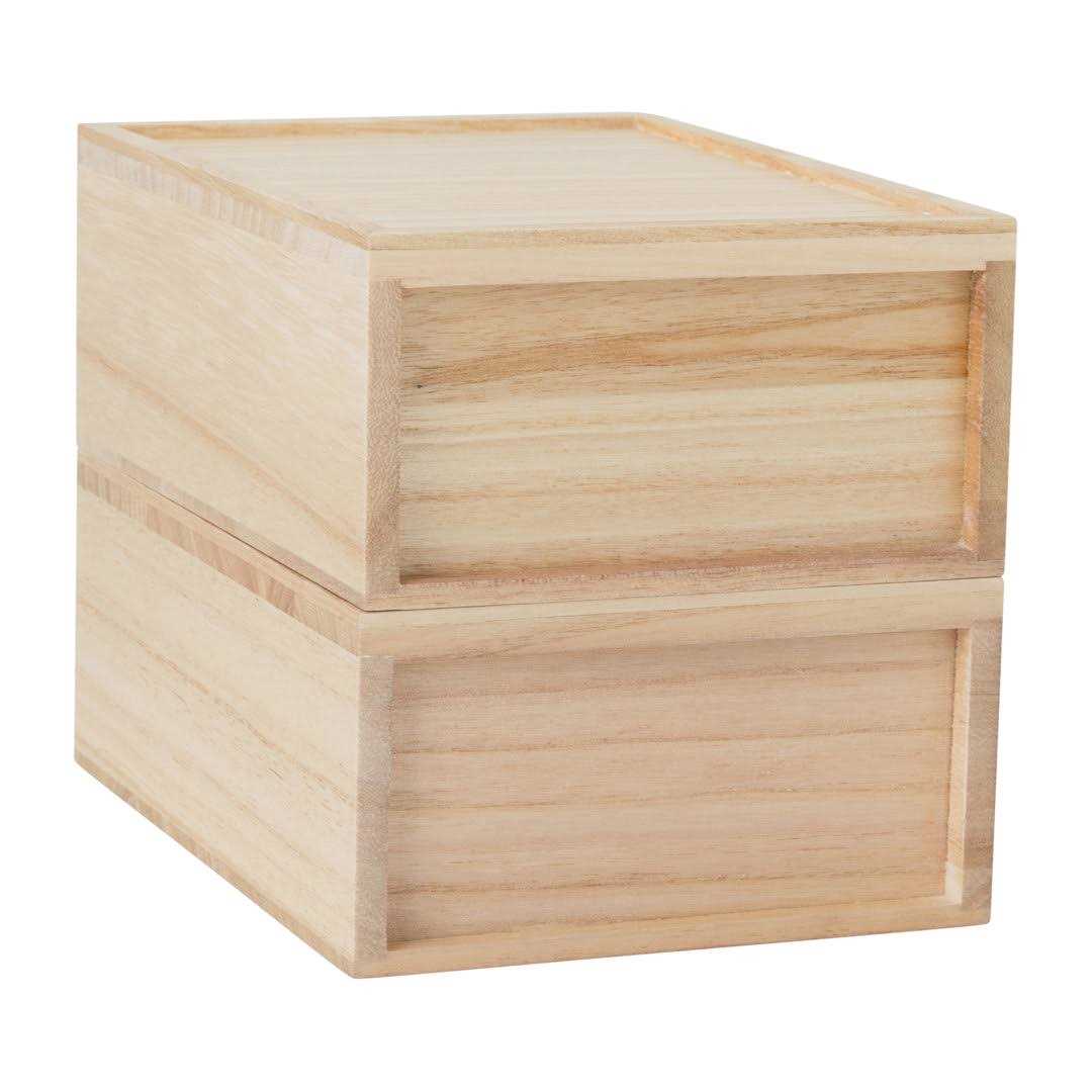 Martha Stewart Weston Stackable Wooden Storage Boxes With Pullout Drawers - Image 3