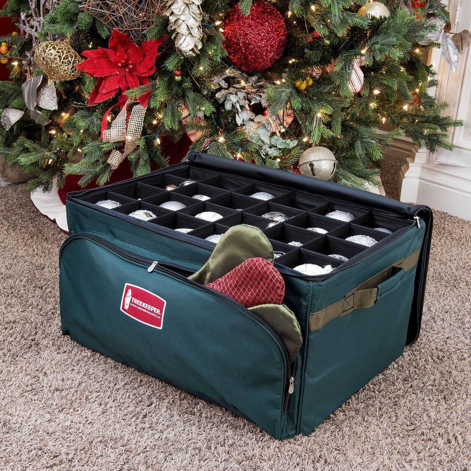 TreeKeeper 3-Tray Ornament Storage Bag with Front Pocket - Image 3