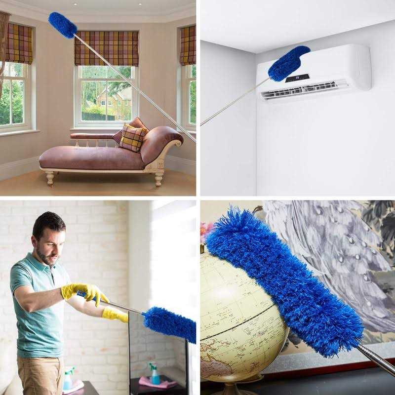 Ceiling Fan Duster with Extension Pole Cobweb & Corner Brush Cleaning Kit w 2 Duster Heads for Cleaning,15 - Image 4