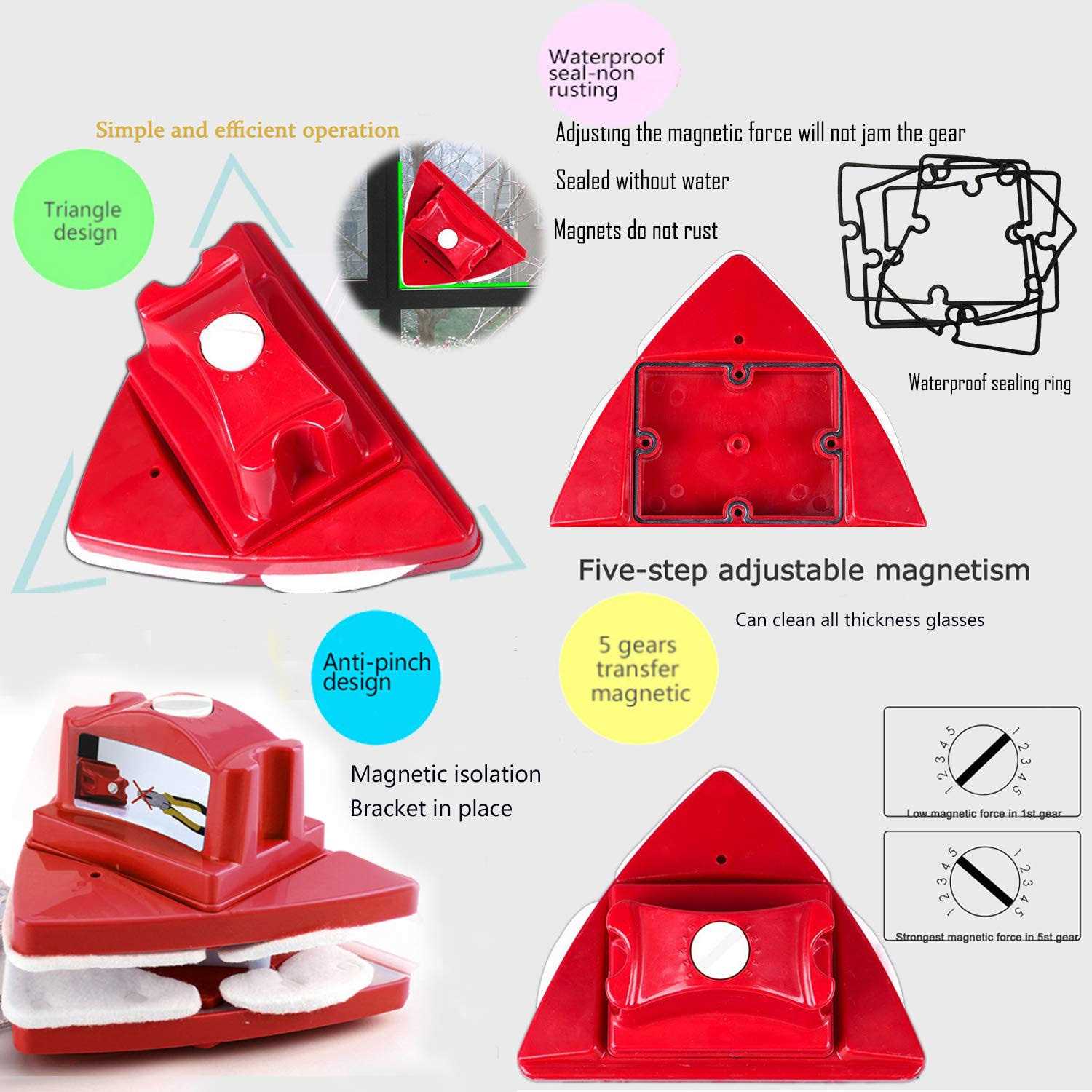 Fcare Outside Magnetic window cleaner double-sided window brush Glass Wiper Cleaning Tools - Image 3