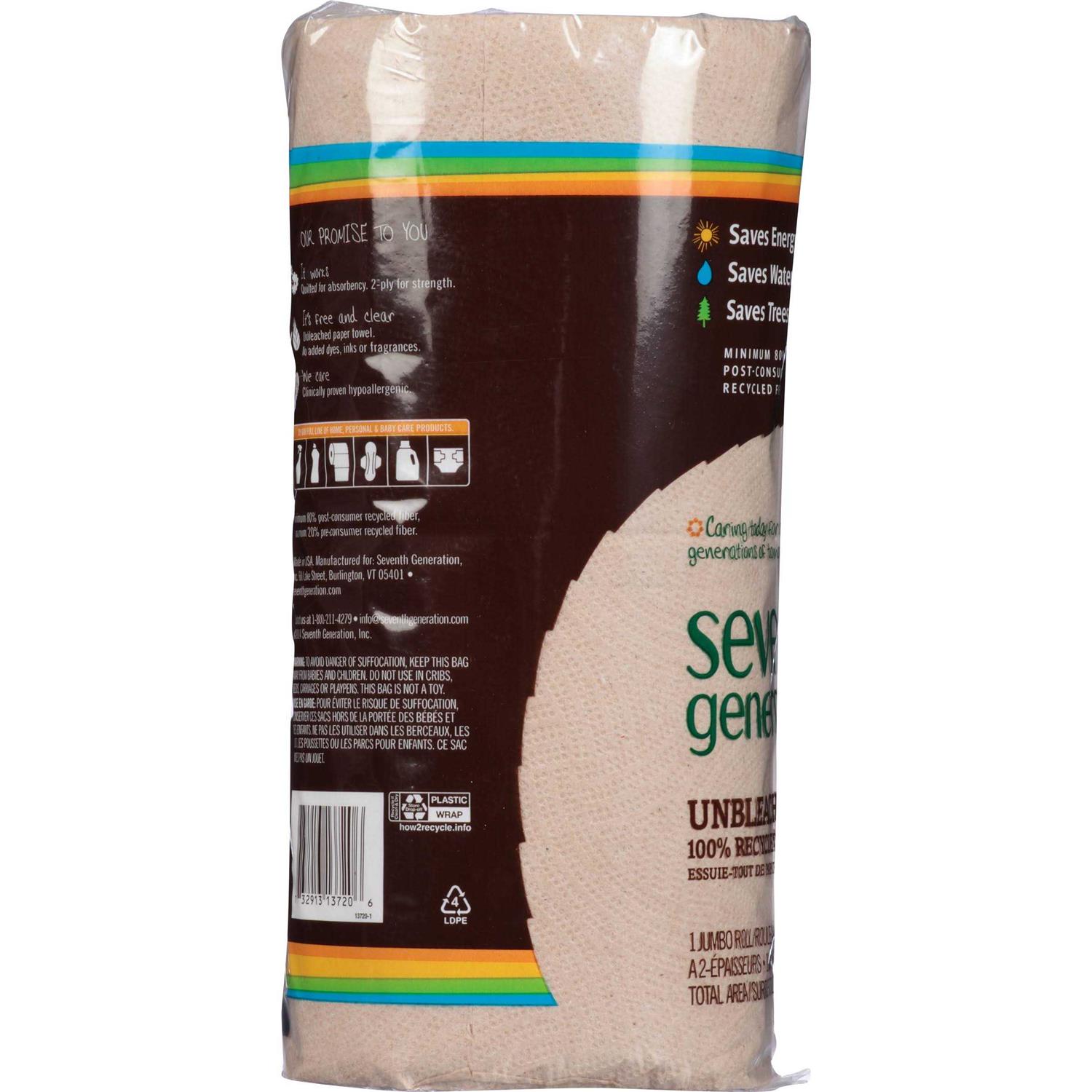 Seventh Generation Unbleached 100% Recycled Paper Towels - Image 4