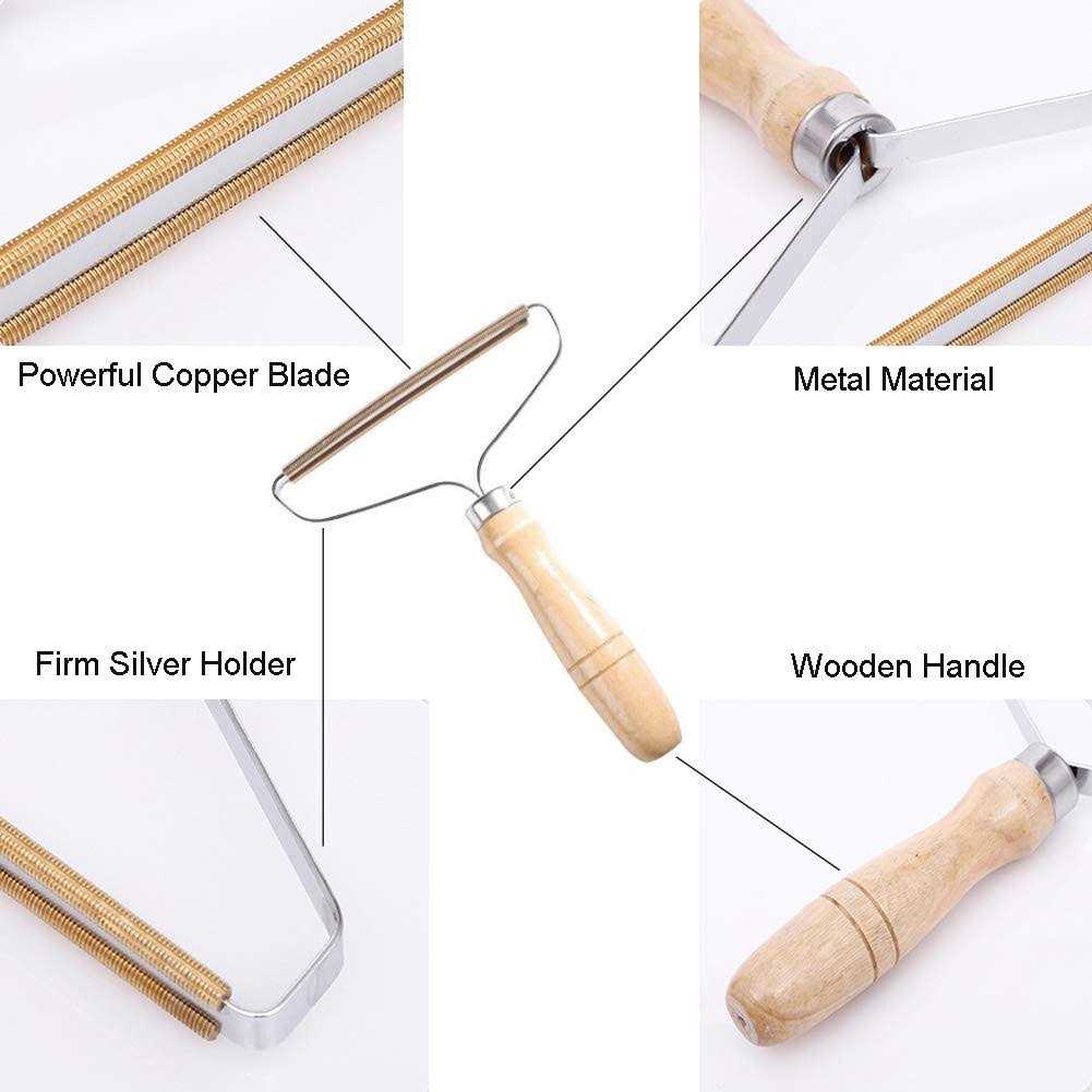 DAIFUQIHUA Carpet Pet Hair Remover Portable Spark Lint Roller with Wooden Handle - Image 3