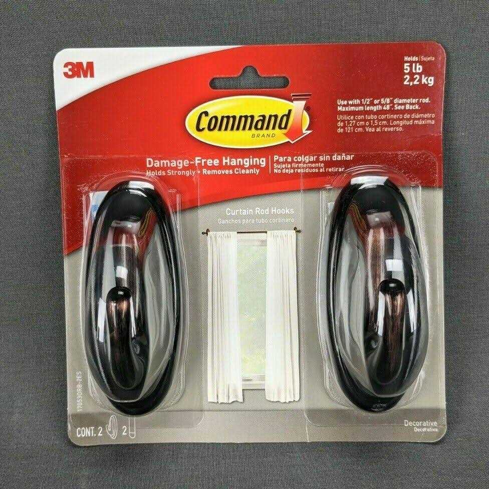 Command Curtain Rod Hook Oil-Rubbed Bronze - Image 4