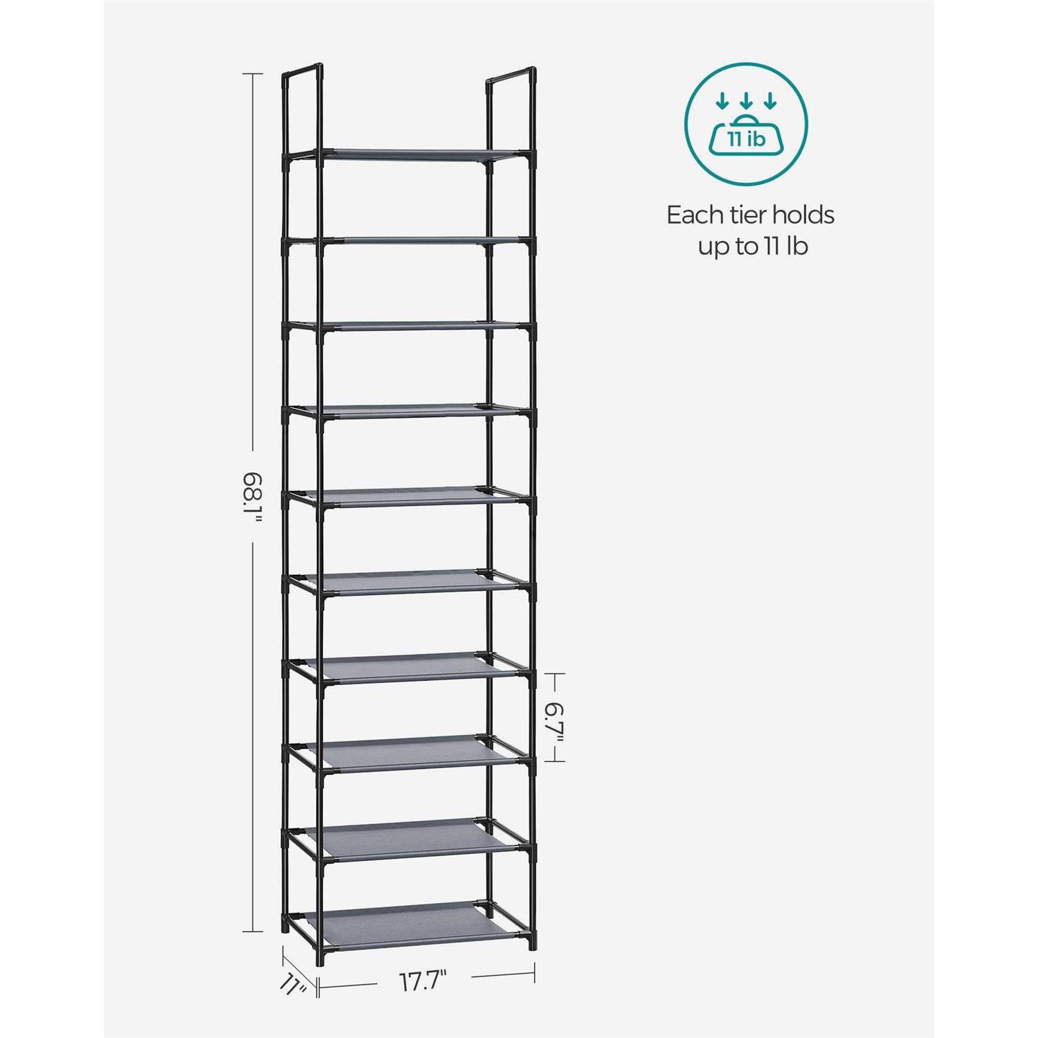 Songmics Shoe Rack 10 Tier Shoe Shelf - Image 3