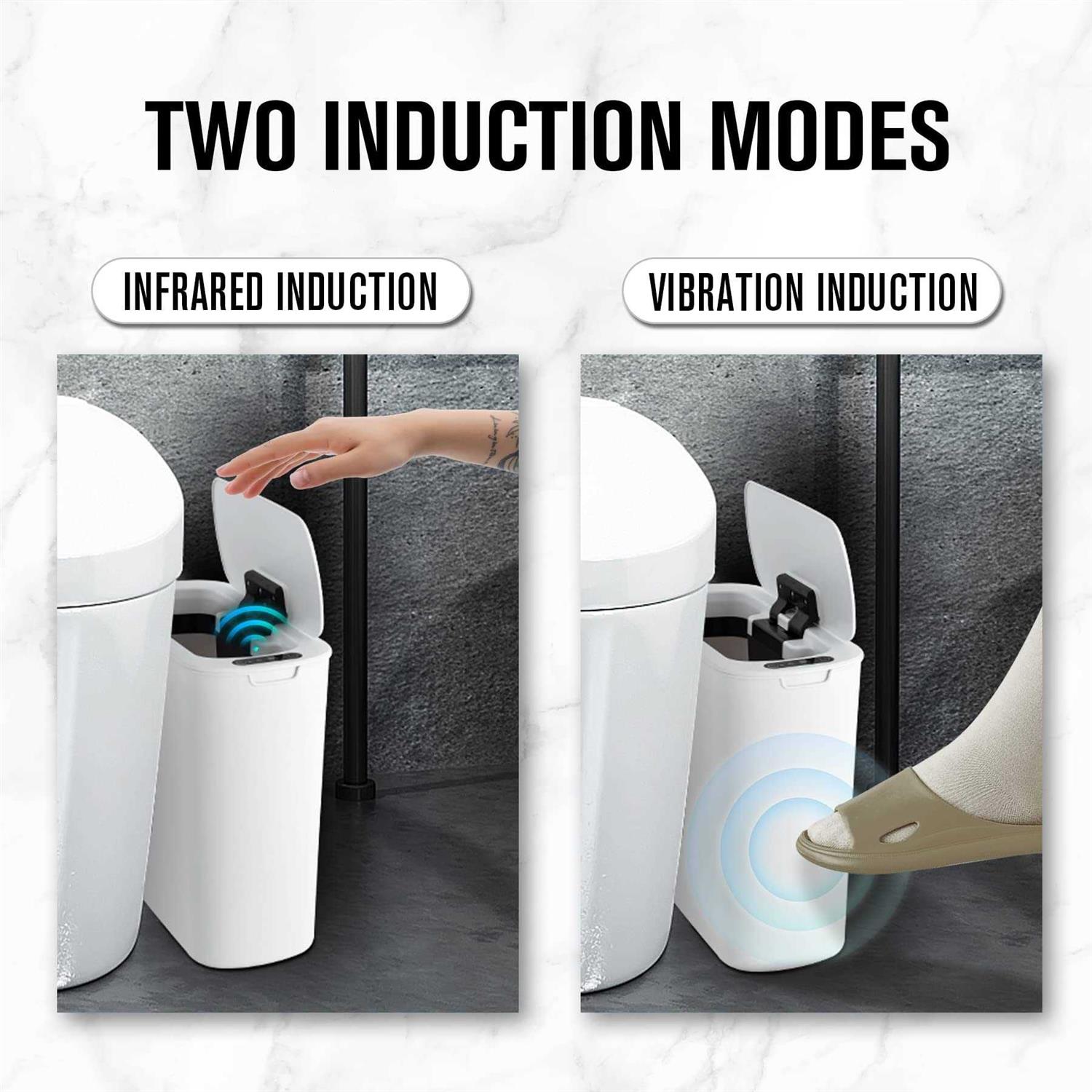 Cesun Automatic Motion Sensor Bathroom Trash Can with Lid 2.6 Gallon Touchless Trash Bin - Image 4