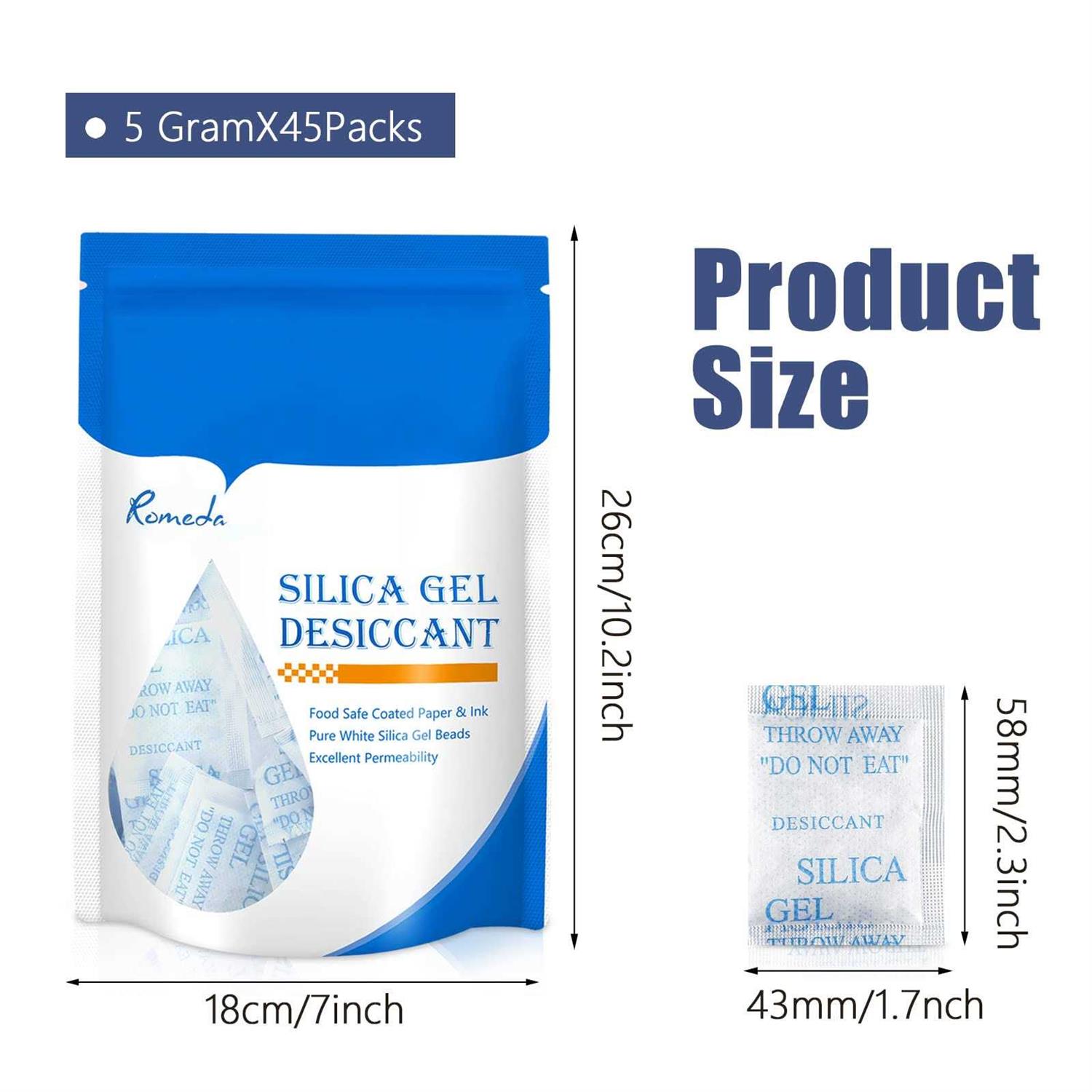 Romeda 5 Gram Silica Gel Packs Transparent Desiccant Desiccant Packets For Storage - Image 3
