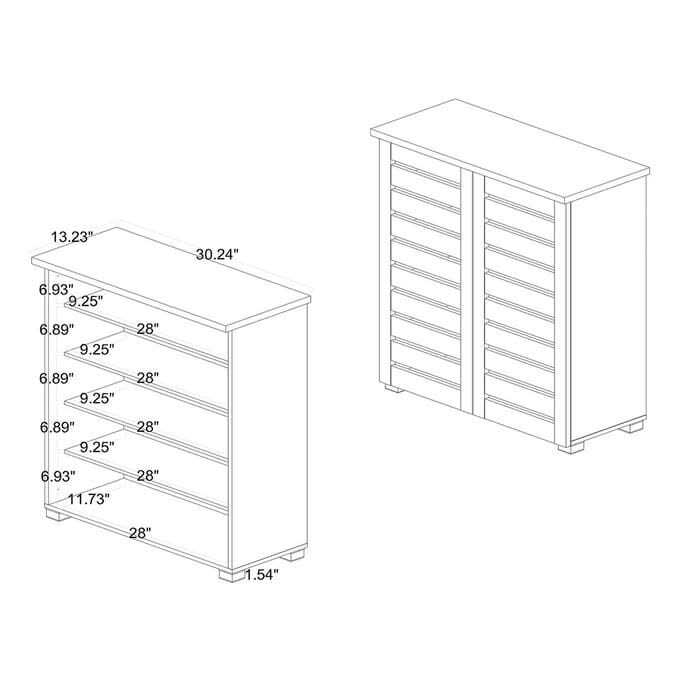 Baxton Studio Adalwin 2-Door Dark Brown Wooden Entryway Shoes Storage Cabinet - Image 3