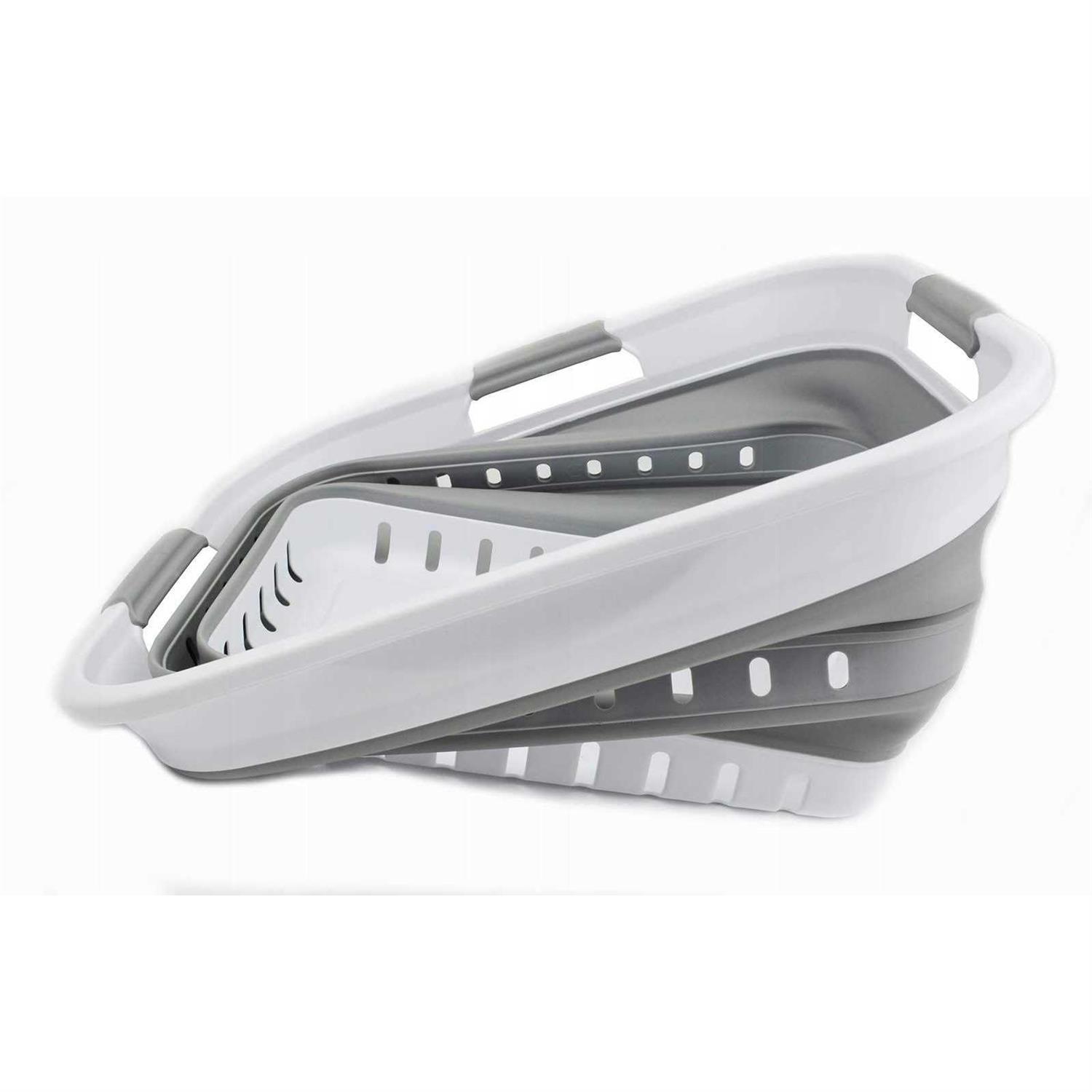 Sammart 30l Collapsible 3 Handled Plastic Laundry Basket Foldable Pop Up Storage Container/Organizer - Image 4