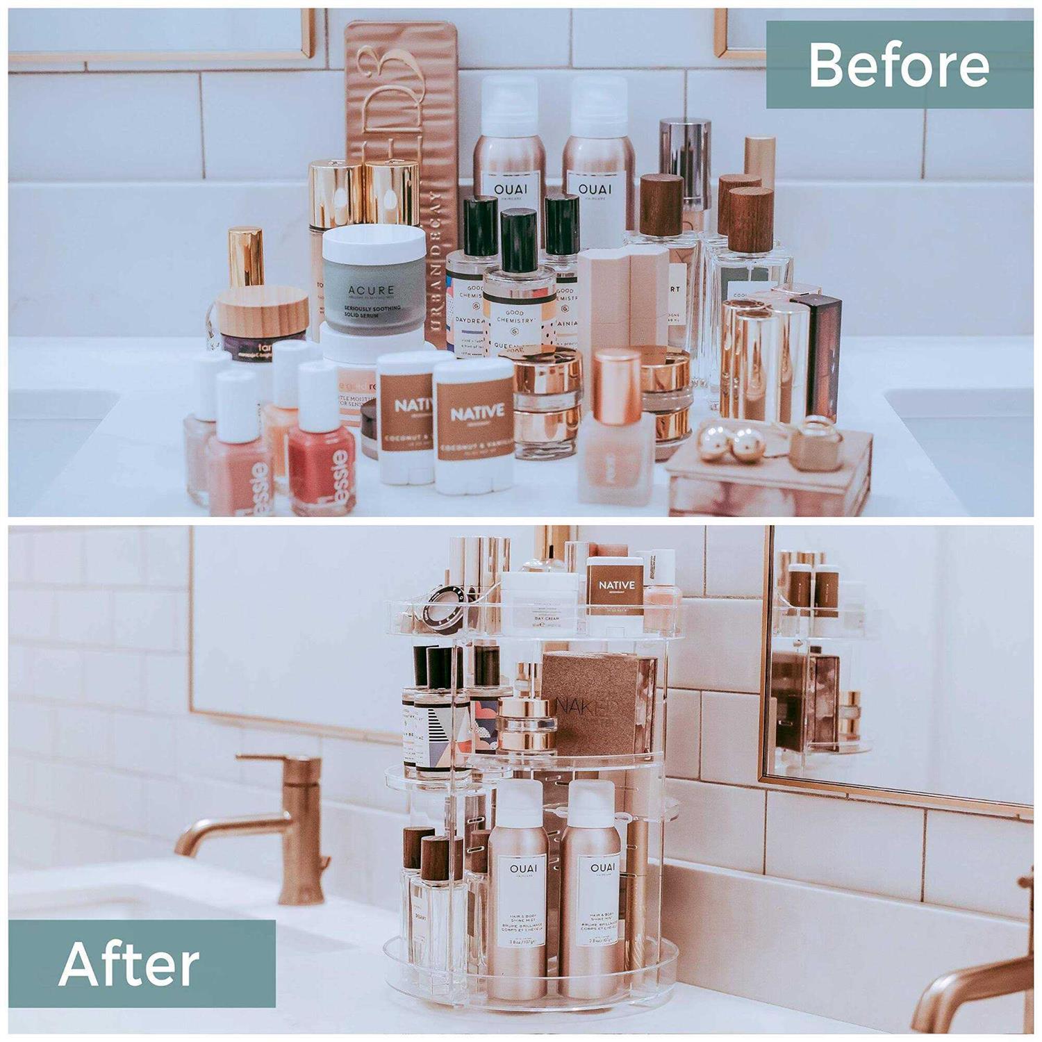 Rotating Makeup Organizer by Tranquil Abode 360 Spinning Storage Display Case - Image 5