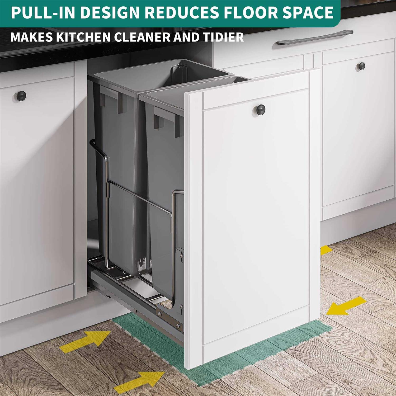Double Pull-Out Trash Can Recycling Bin YITAHOME - Image 5