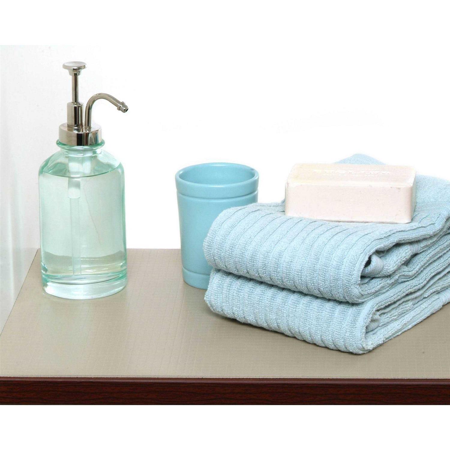 Con-Tact 18x4' Zip-N-Fit Premium Non-Adhesive Ribbed Shelf Liner Taupe - Image 4