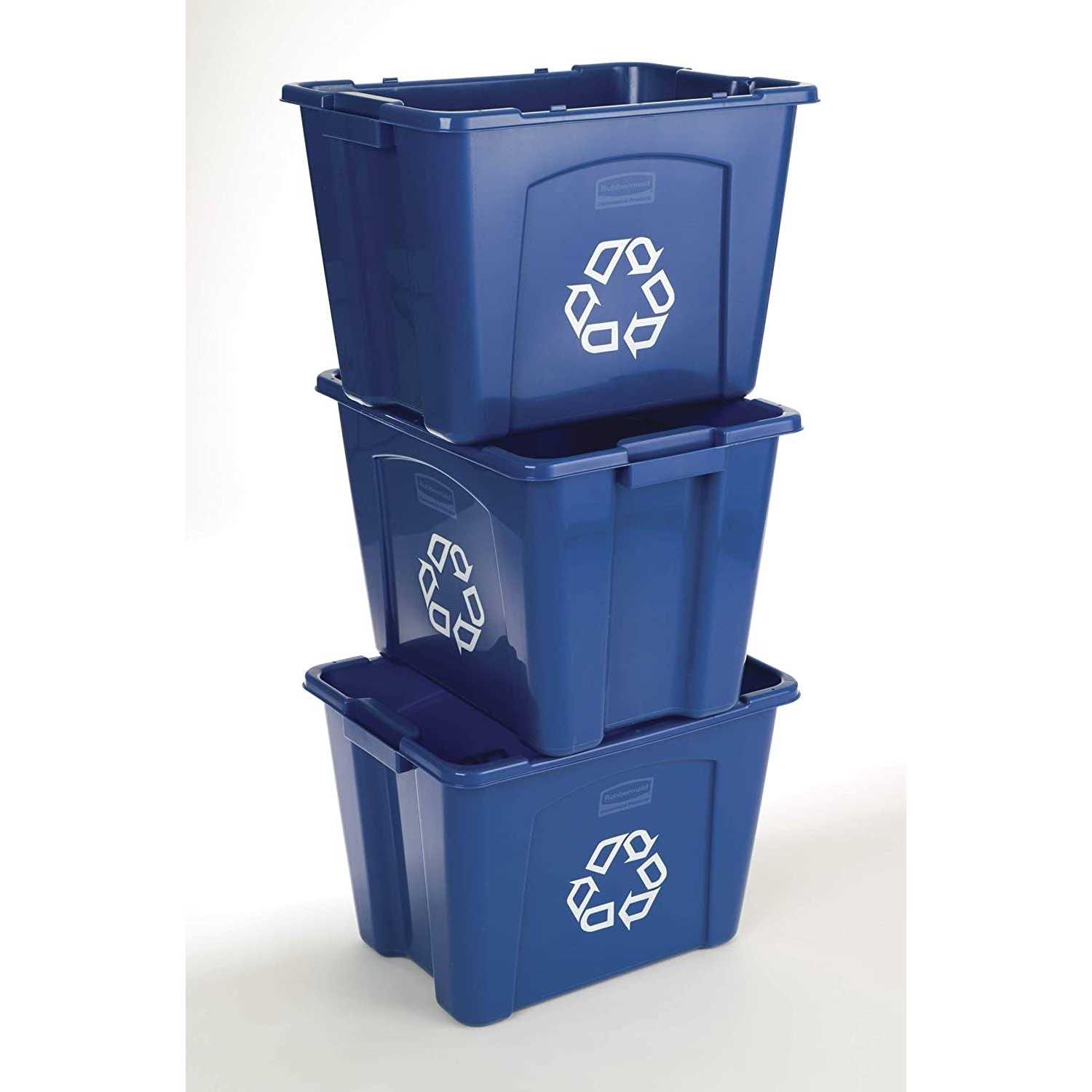 Rubbermaid Stacking Recycle Bin FG571473BLUE - Image 5