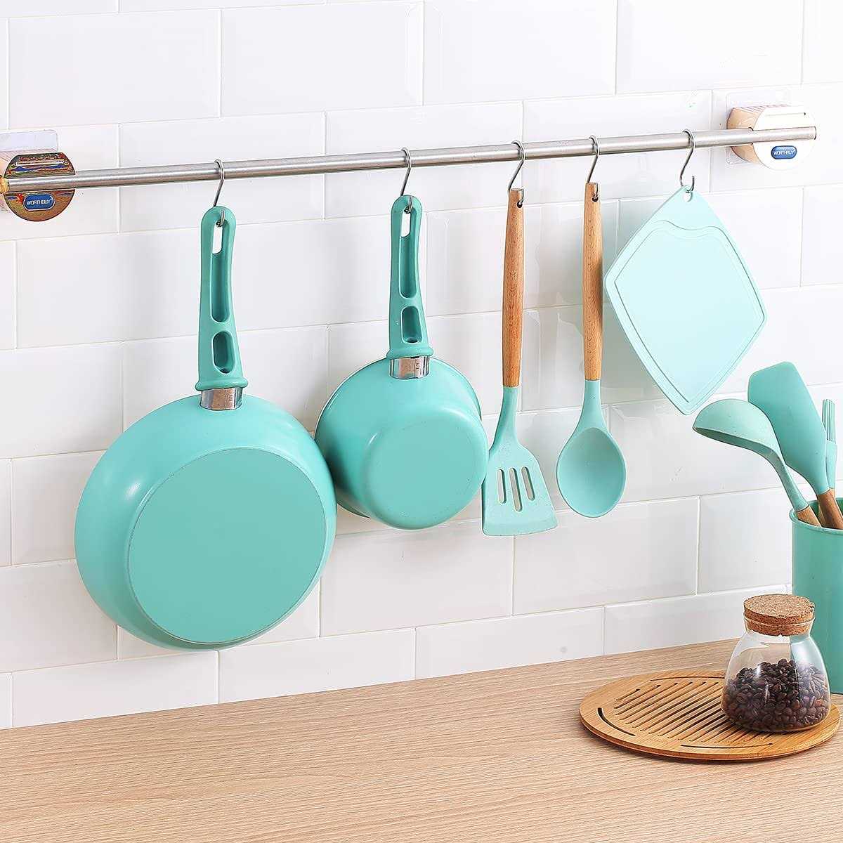 Evanda Hooks for Hanging Pack of 30 Heavy Duty Stainless Steel Titainium Plating Metal Mutil Purpose Hanger for Kitchen Pans - Image 3