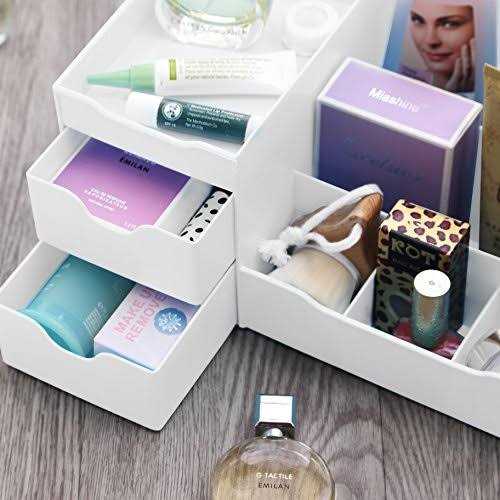 Uncluttered Designs Makeup Organizer With Drawers Modern Countertop Storage for Cosmetics Chic Vanity Holder for Perfume - Image 5