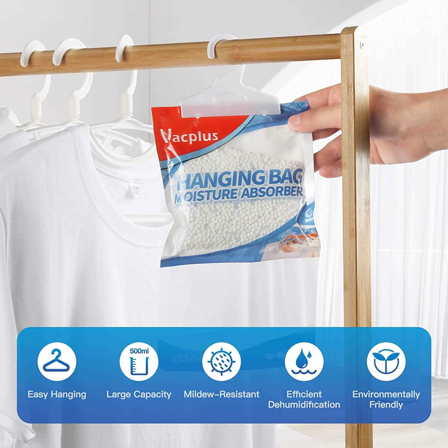 Vacplus Moisture Absorbers Hanging Humidity Packs for Effectively Absorbing Excess Moisture - Image 5