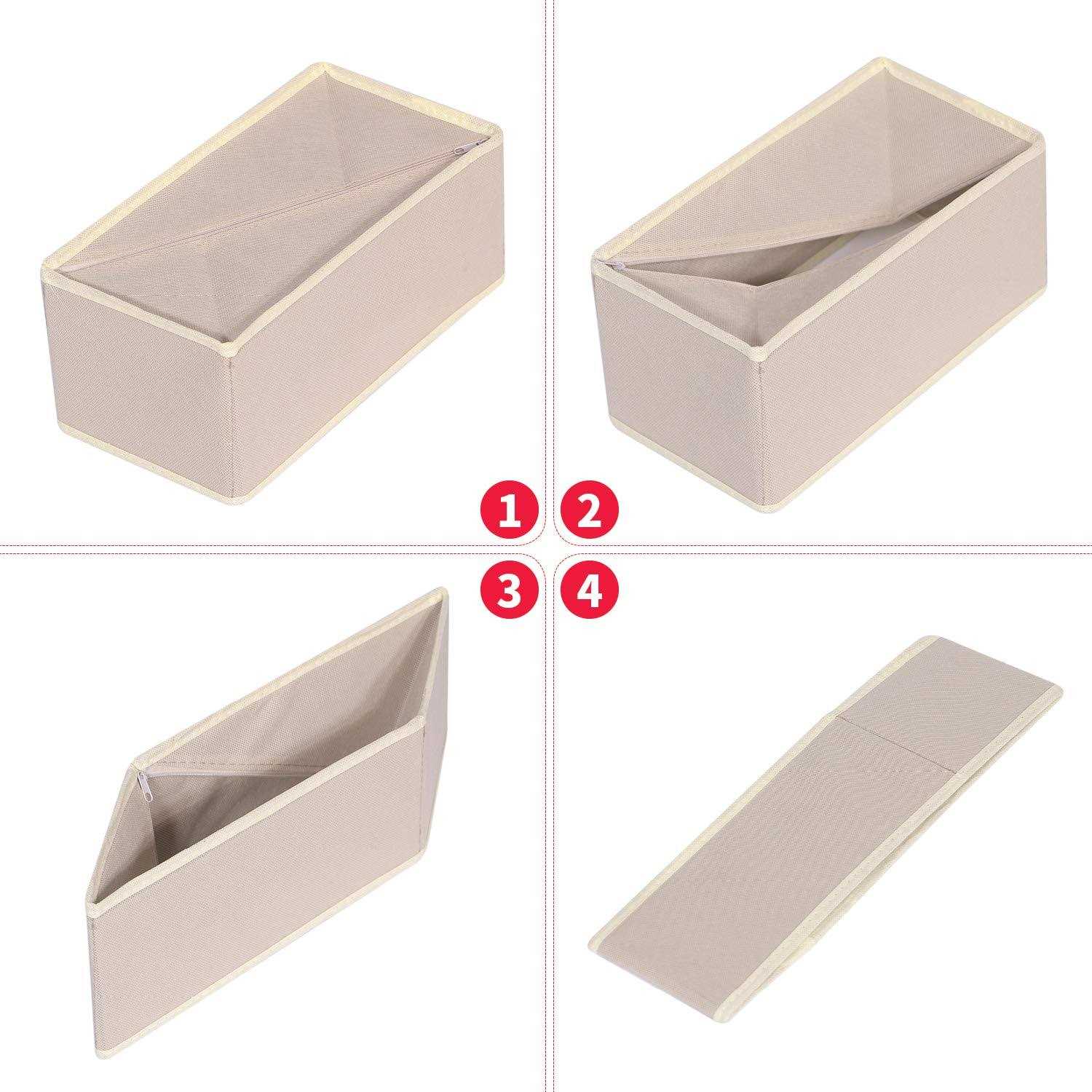Diommell Foldable Cloth Storage Box Closet Dresser Drawer Organizer Divider Fabric Baskets Bins Containers for Clothes Underwear Bras Socks - Image 3