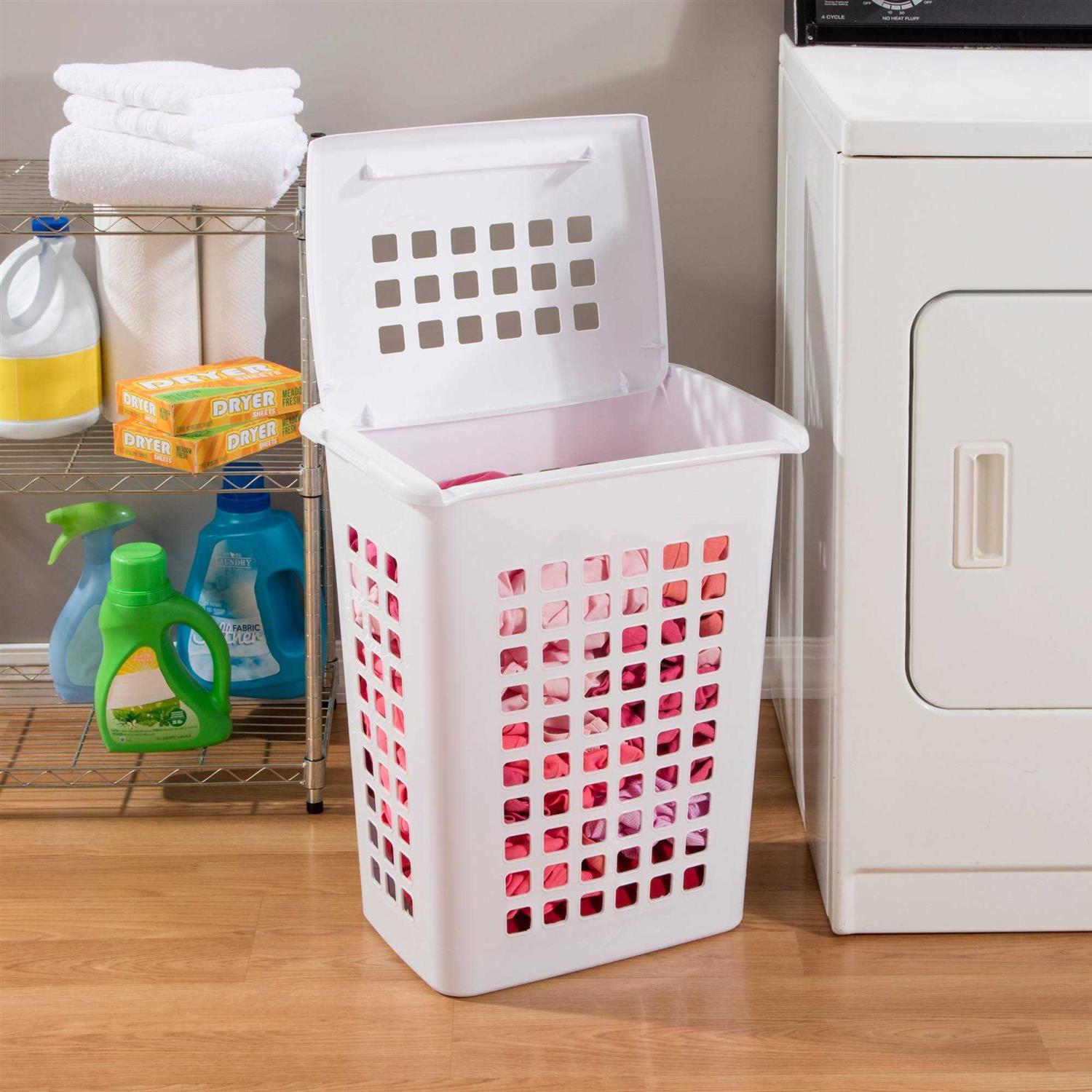 Sterilite Rectangular LiftTop Laundry Hamper Plastic - Image 3